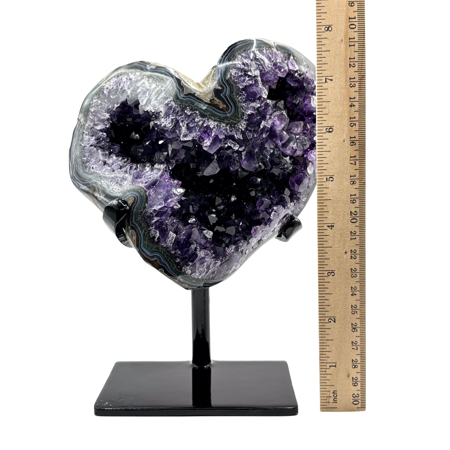 Natural Dark Purple Amethyst Crystal Geode on Stand for Meditation, Healing, Energy Work & Home Decor - RGD826