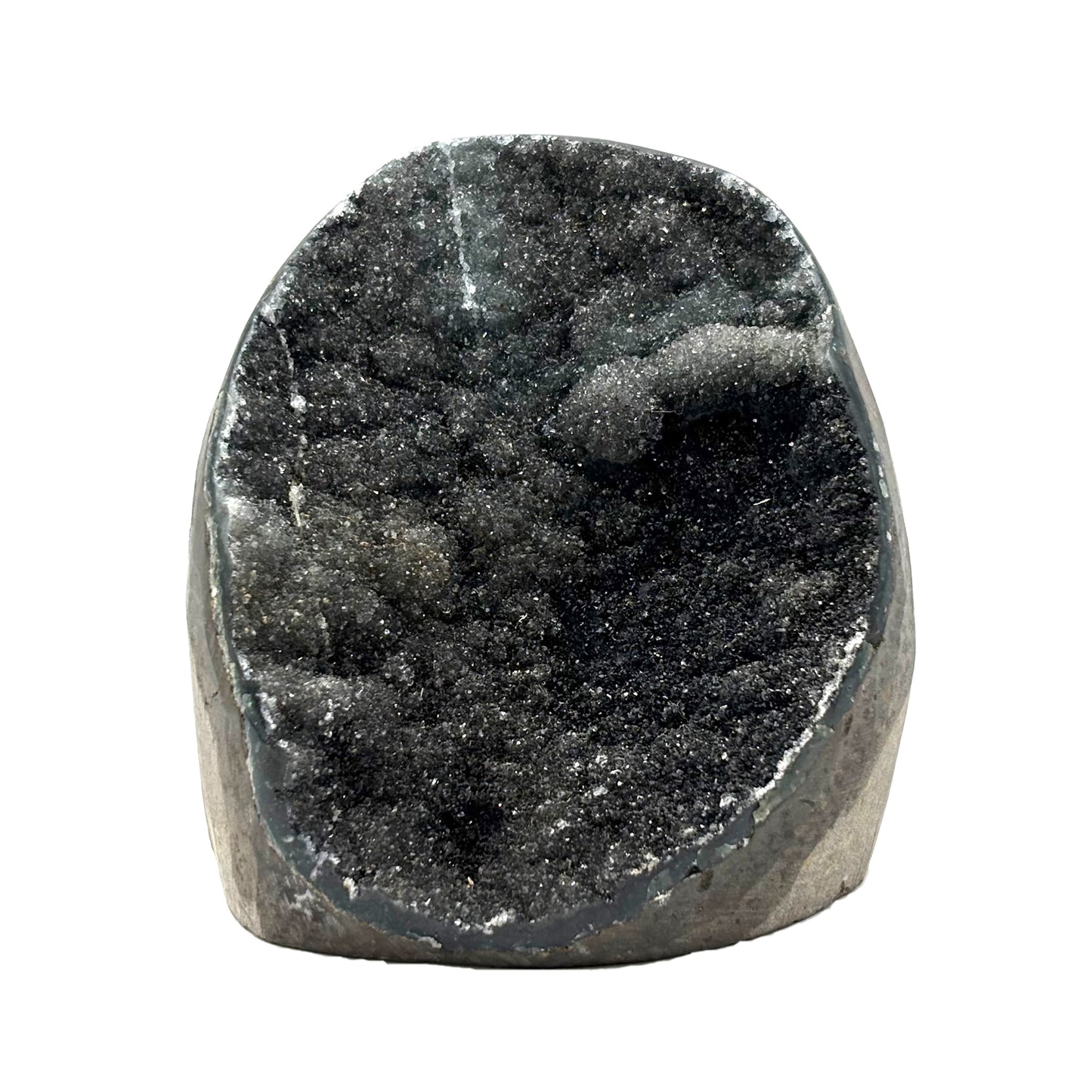 Natural Galaxy Black Amethyst Crystal Geode for Energy Healing, Meditation, Home Decor & Crystal Collection - RGD831