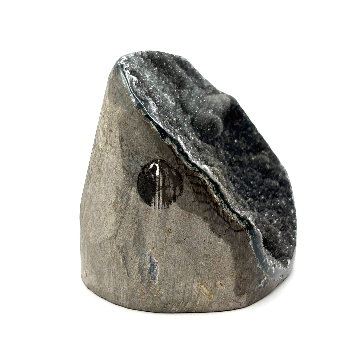 Natural Galaxy Black Amethyst Crystal Geode for Energy Healing, Meditation, Home Decor & Crystal Collection - RGD831