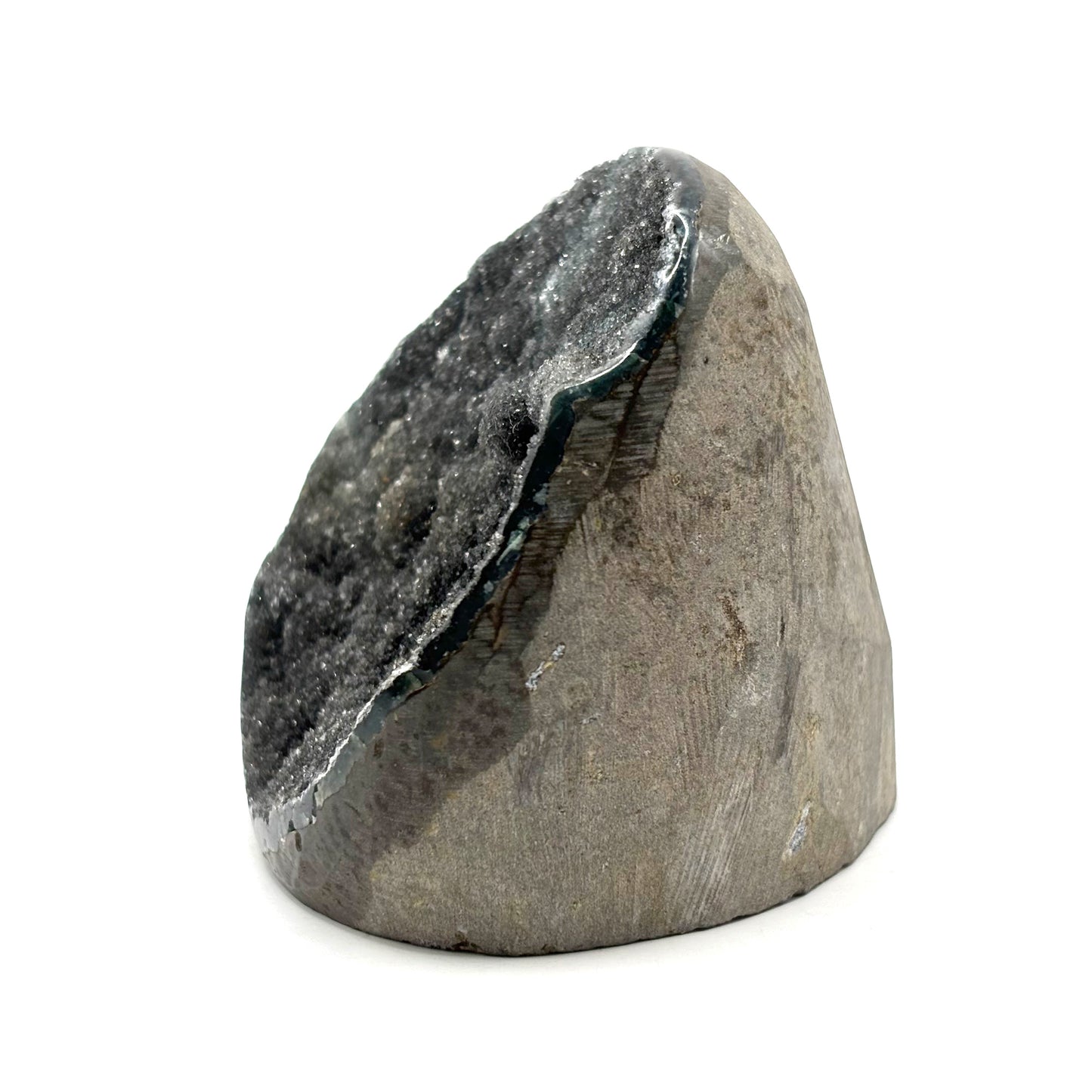 Natural Galaxy Black Amethyst Crystal Geode for Energy Healing, Meditation, Home Decor & Crystal Collection - RGD831