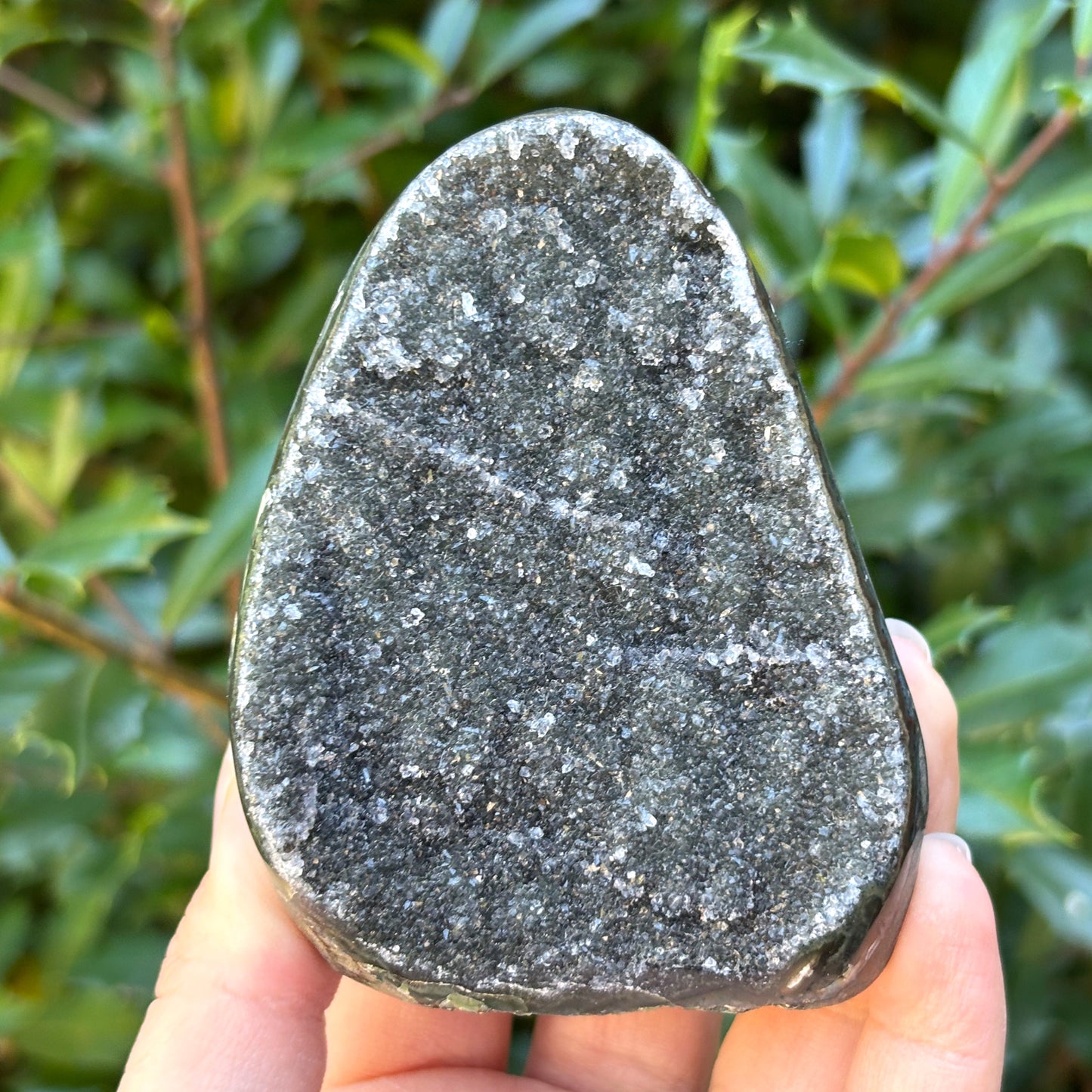 Natural Galaxy Black Amethyst Crystal Geode for Energy Healing, Meditation, Home Decor & Crystal Collection - RGD831