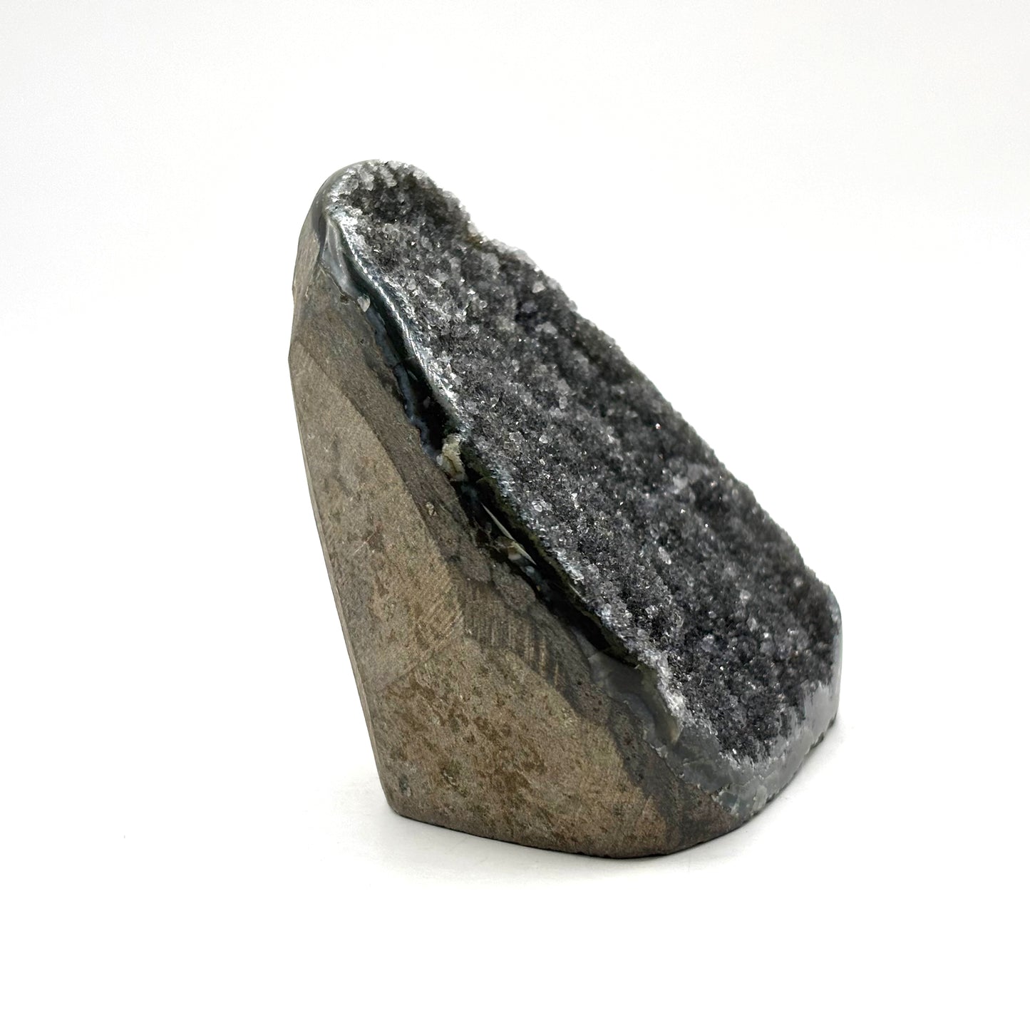 Natural Galaxy Black Amethyst Crystal Geode for Energy Healing, Meditation, Home Decor & Crystal Collection - RGD831