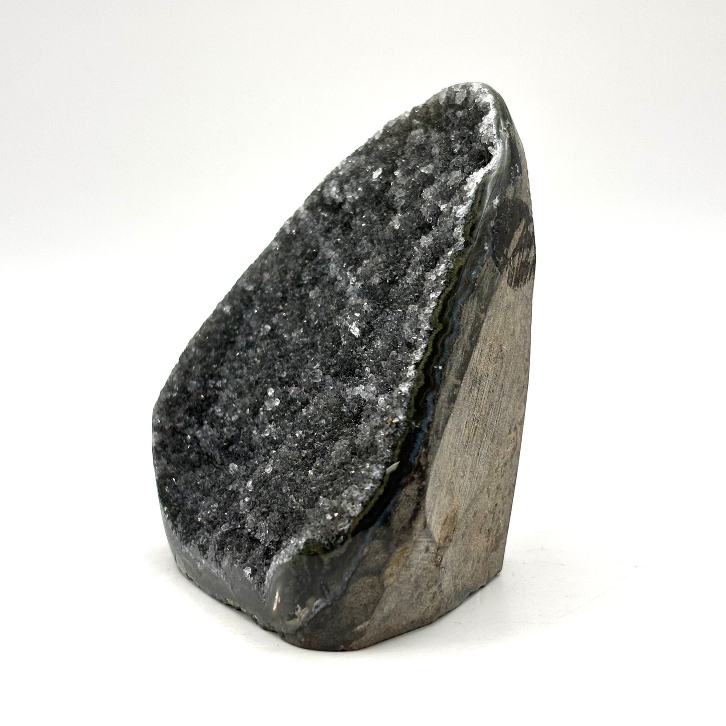 Natural Galaxy Black Amethyst Crystal Geode for Energy Healing, Meditation, Home Decor & Crystal Collection - RGD831