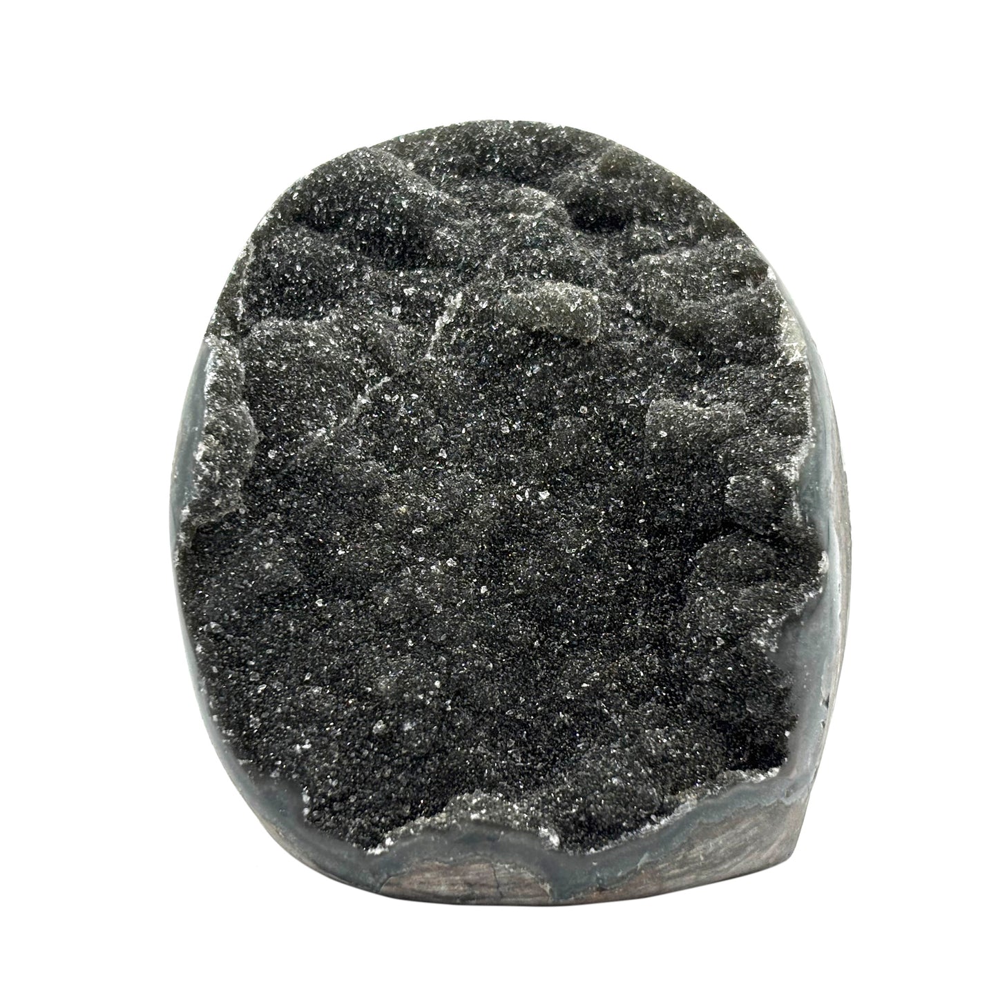 Natural Galaxy Black Amethyst Crystal Geode for Energy Healing, Meditation, Home Decor & Crystal Collection - RGD831