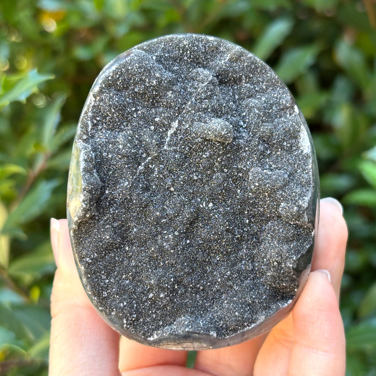 Natural Galaxy Black Amethyst Crystal Geode for Energy Healing, Meditation, Home Decor & Crystal Collection - RGD831
