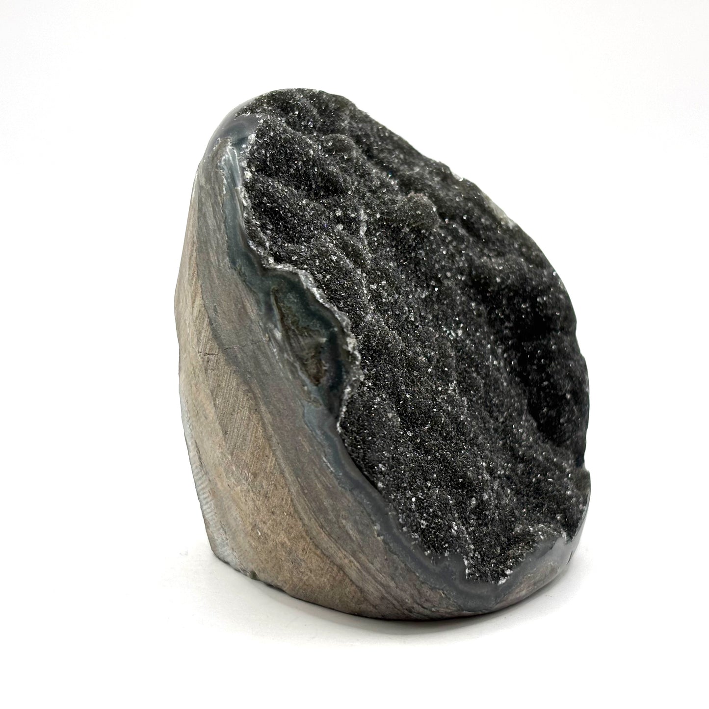Natural Galaxy Black Amethyst Crystal Geode for Energy Healing, Meditation, Home Decor & Crystal Collection - RGD831