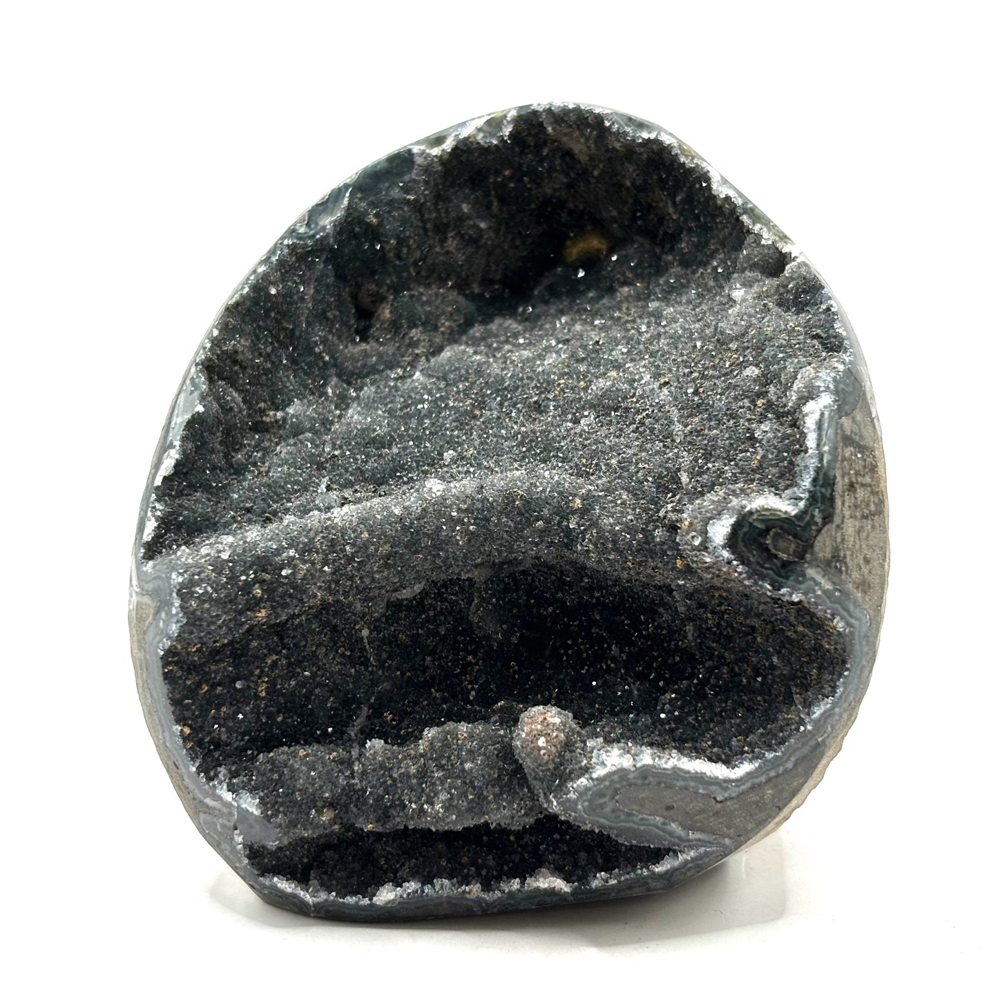Natural Galaxy Black Amethyst Crystal Geode for Energy Healing, Meditation, Home Decor & Crystal Collection - RGD831