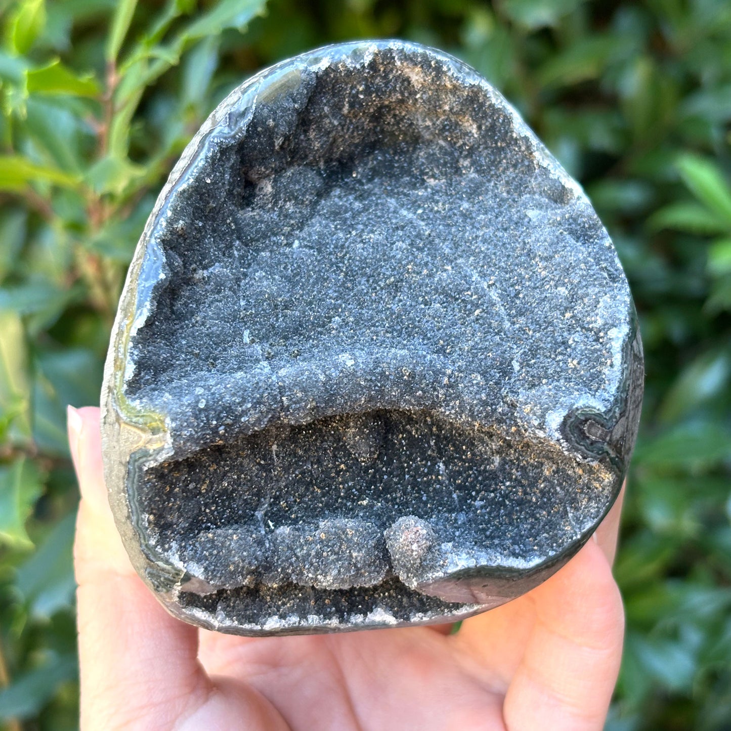 Natural Galaxy Black Amethyst Crystal Geode for Energy Healing, Meditation, Home Decor & Crystal Collection - RGD831