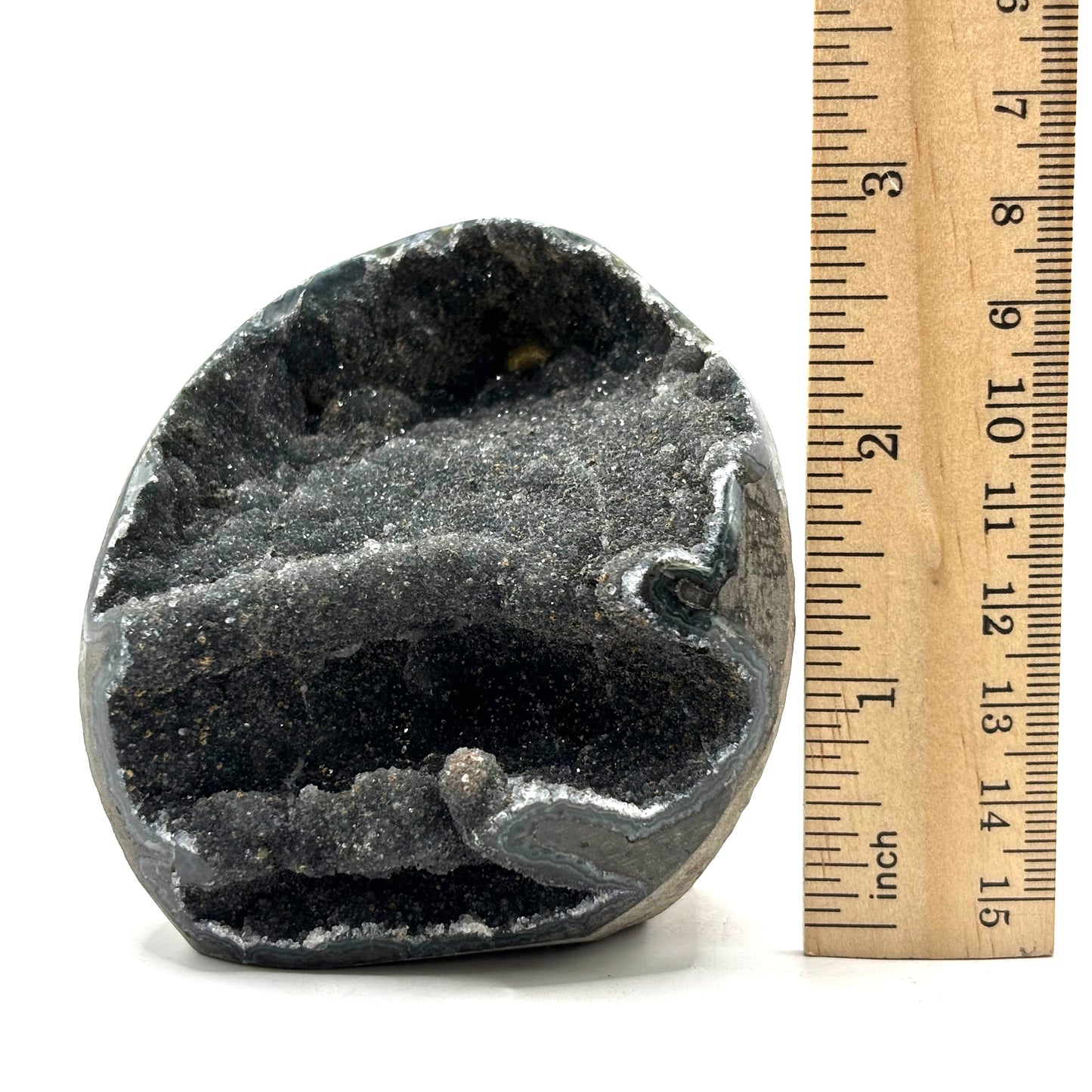 Natural Galaxy Black Amethyst Crystal Geode for Energy Healing, Meditation, Home Decor & Crystal Collection - RGD831