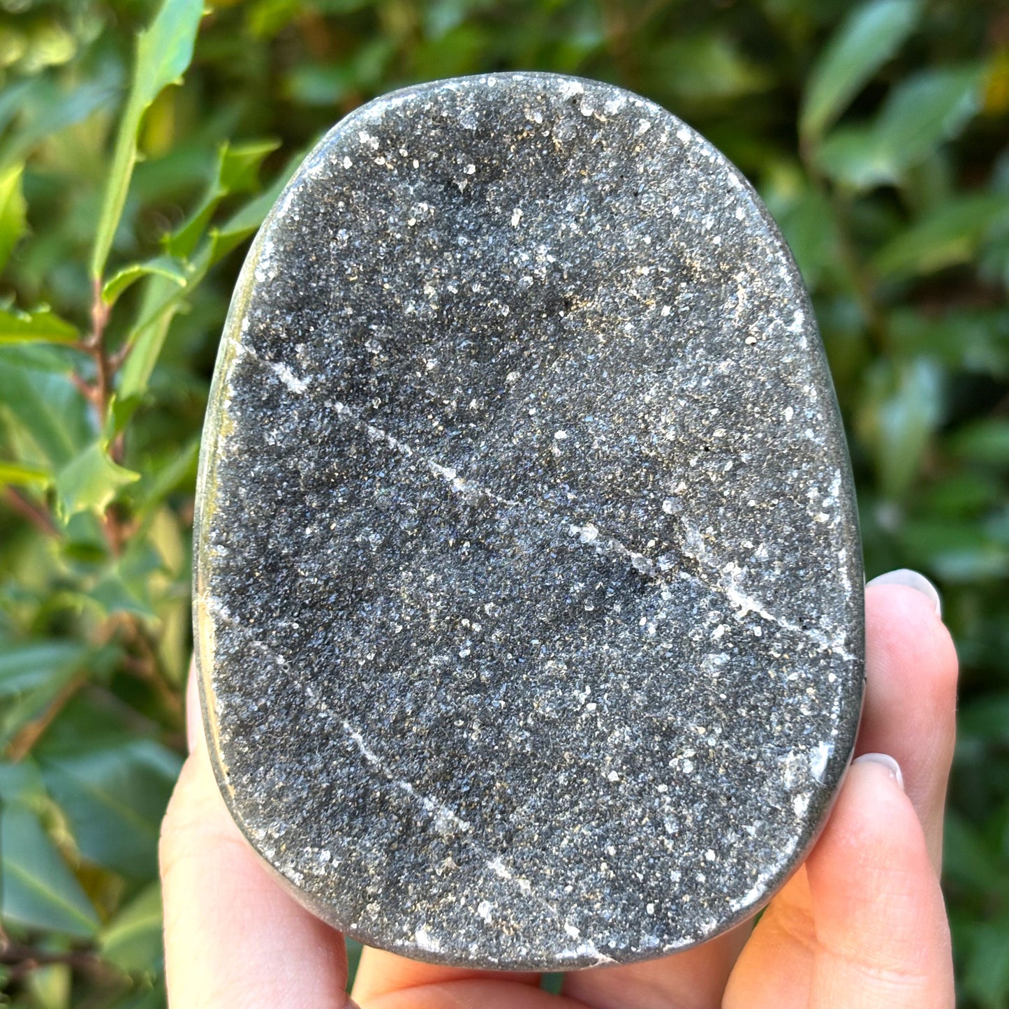Natural Galaxy Black Amethyst Crystal Geode for Energy Healing, Meditation, Home Decor & Crystal Collection - RGD831