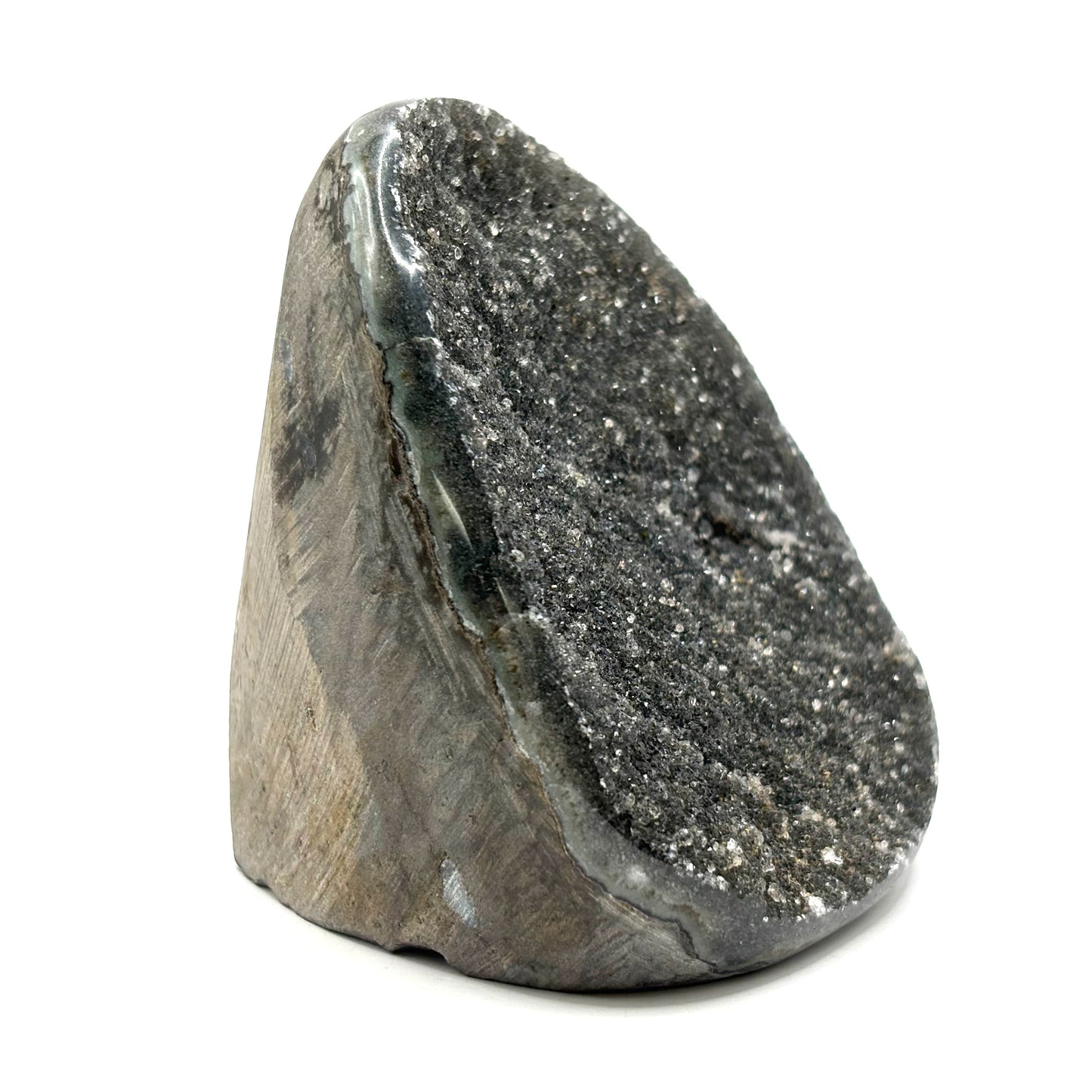 Natural Galaxy Black Amethyst Crystal Geode for Energy Healing, Meditation, Home Decor & Crystal Collection - RGD831
