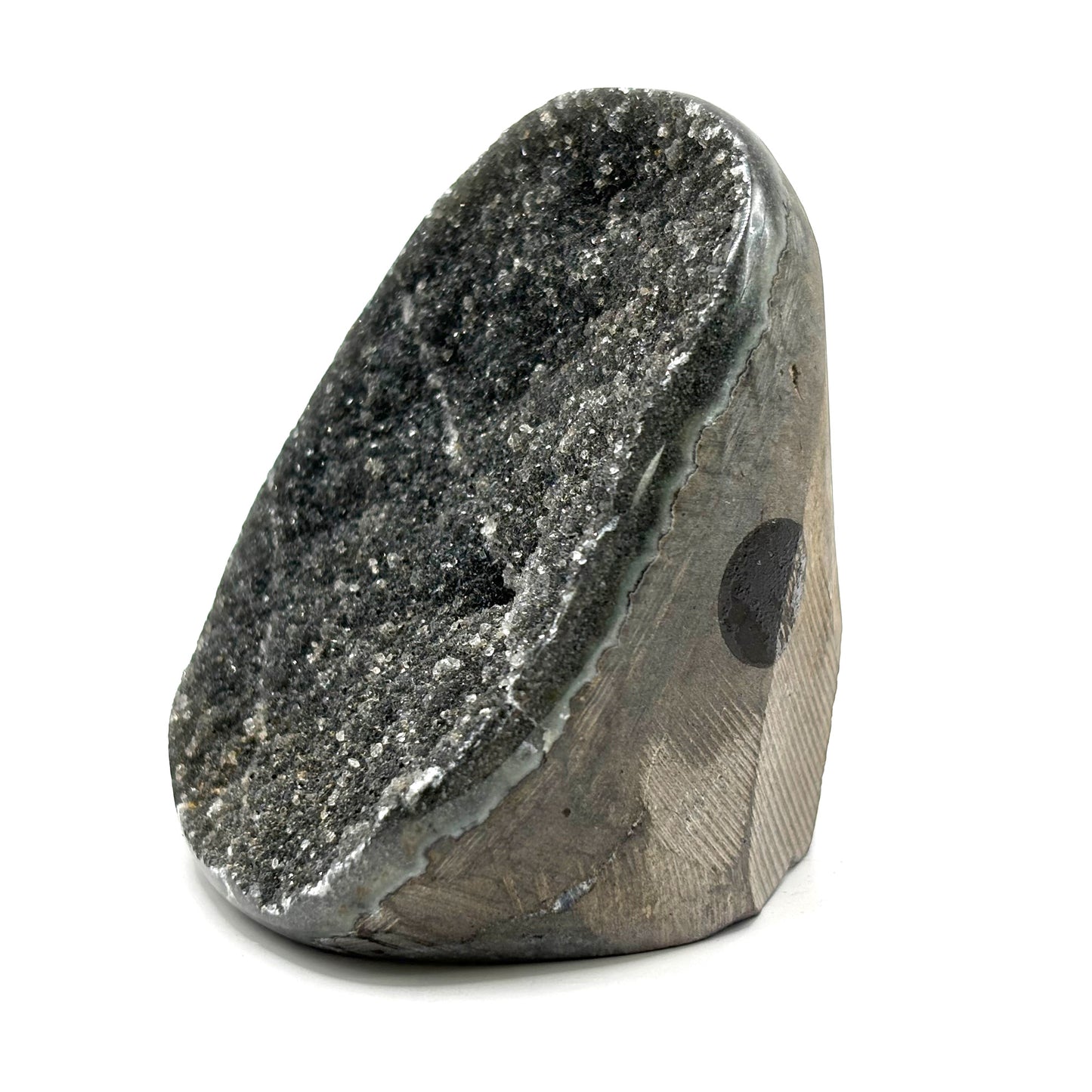 Natural Galaxy Black Amethyst Crystal Geode for Energy Healing, Meditation, Home Decor & Crystal Collection - RGD831