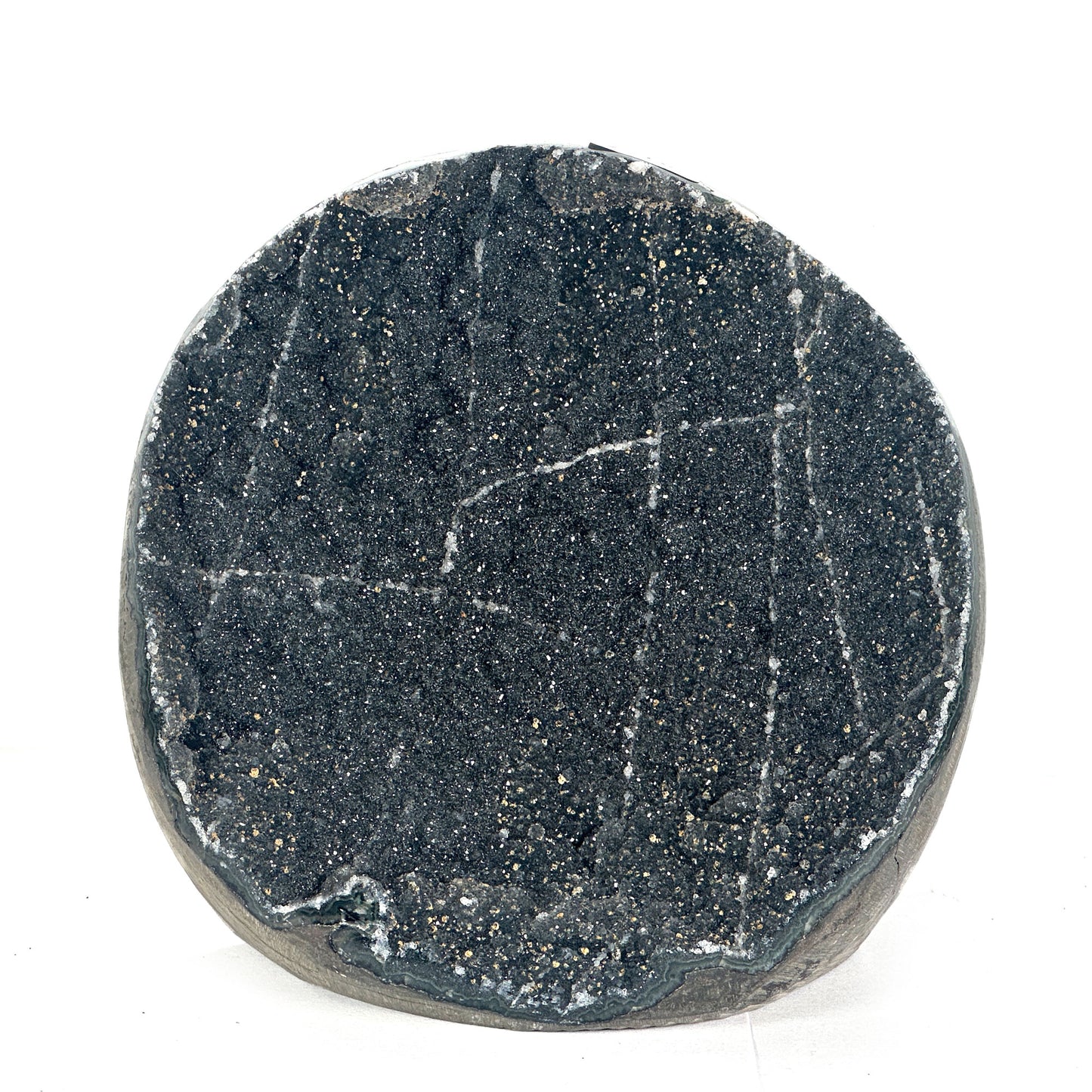 Natural Black Amethyst Druzy Crystal Geode - Gem Avenue