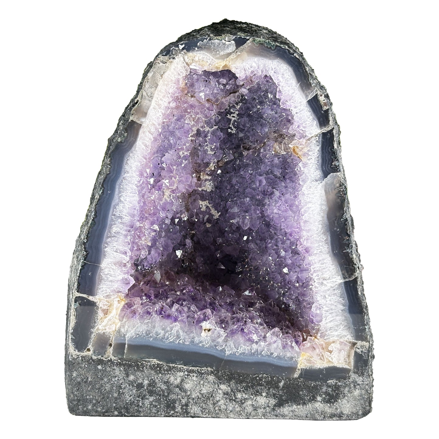 Natural Deep Purple Amethyst Crystal Geode - Gem Avenue Retail