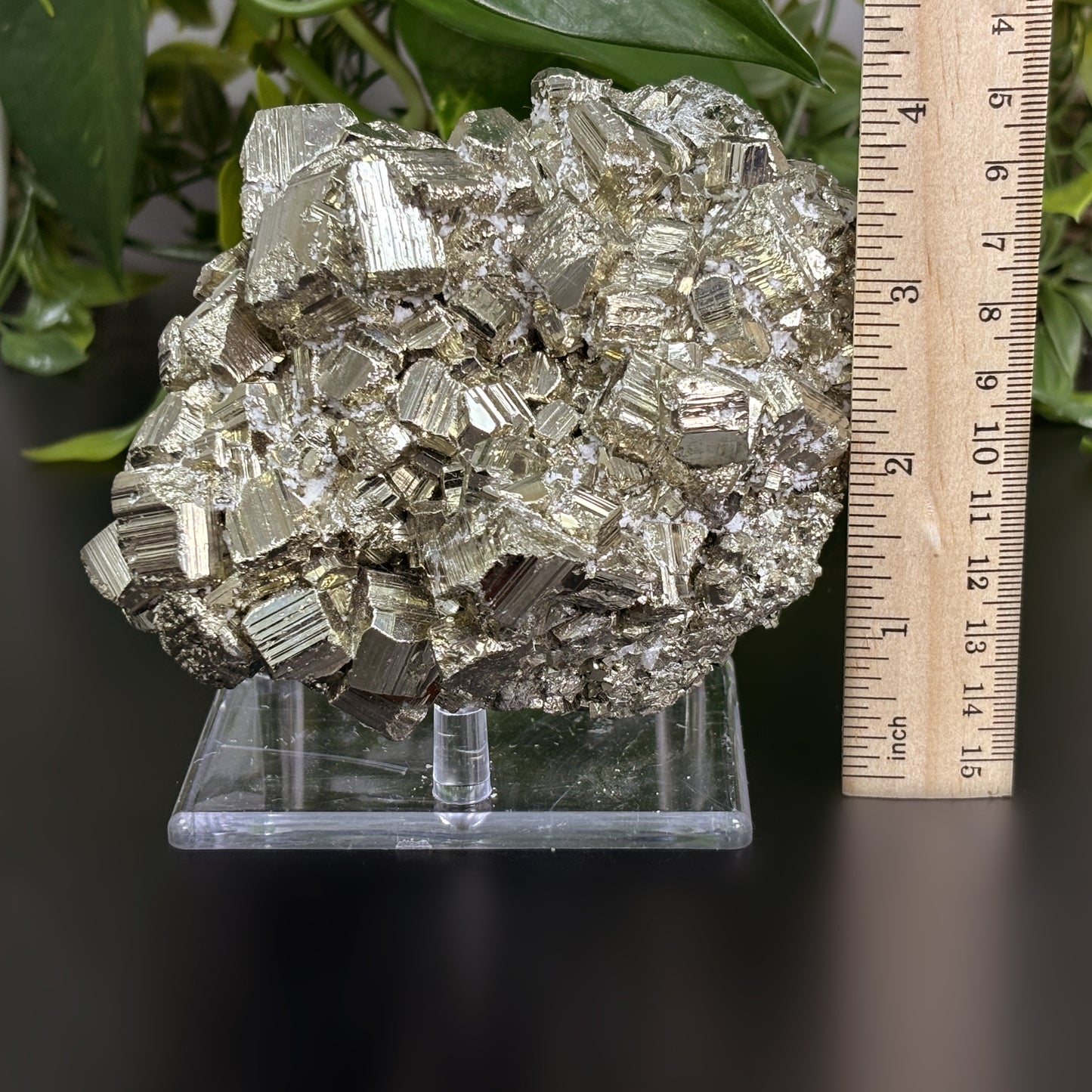 Natural Pyrite Crystal Cluster Raw Healing Stone, Golden Gemstone Mineral Specimen for Meditation, Energy Work, Home Decor, Collectors Display - RMI720