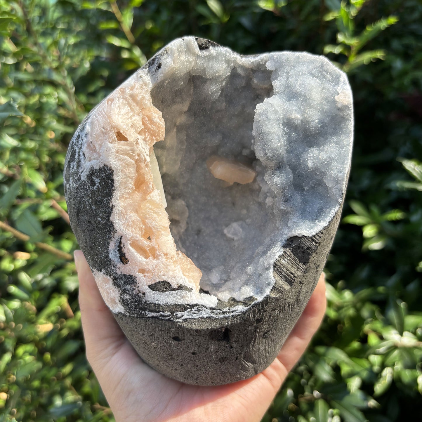 Natural Calcite, Stilbite & Chalcedony Mineral Specimen Rare Crystal Cluster for Collectors, Healing Energy, and Decorative Display - RMI839