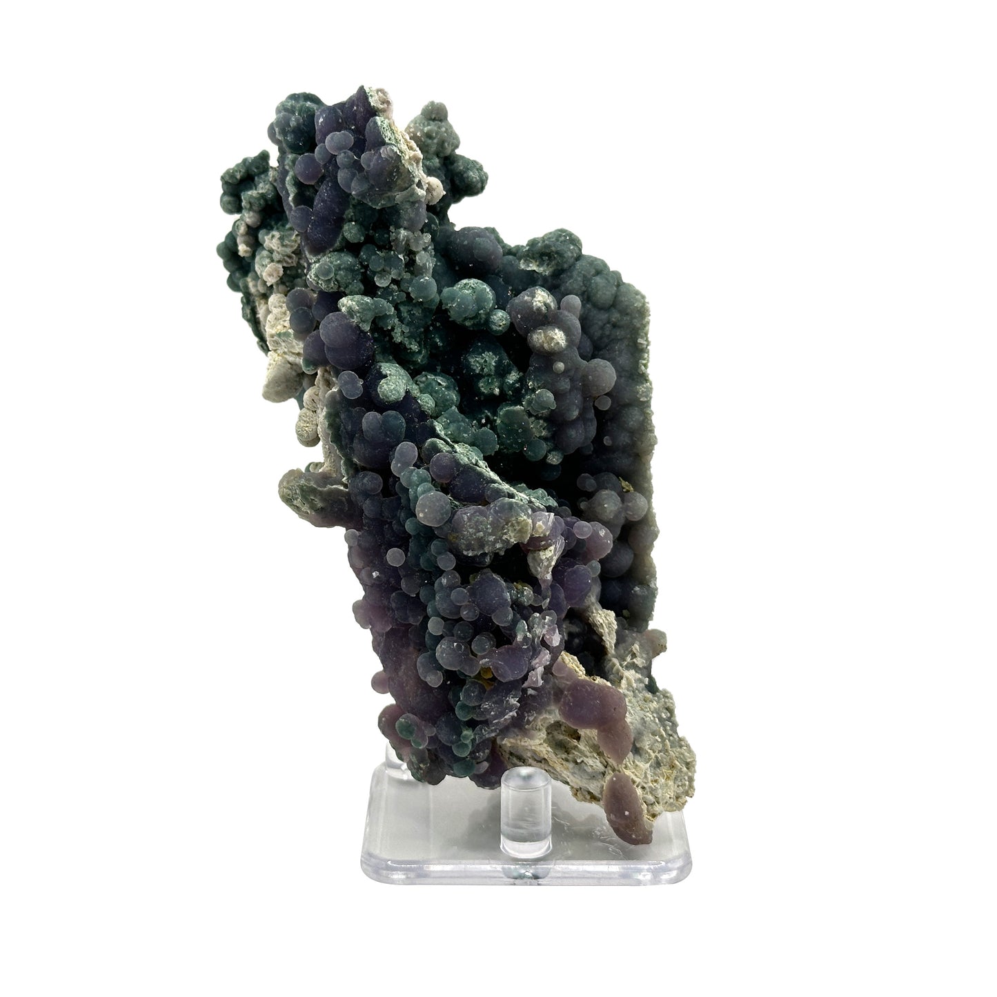 Natural Purple and Green Grape Agate Mineral Specimen with Unique Crystal Formations for Energy Healing & Home Decor - RMI854