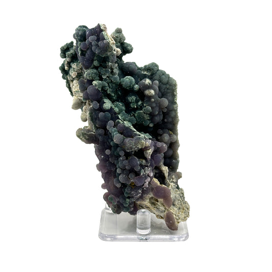 Natural Purple and Green Grape Agate Mineral Specimen with Unique Crystal Formations for Energy Healing & Home Decor - RMI854
