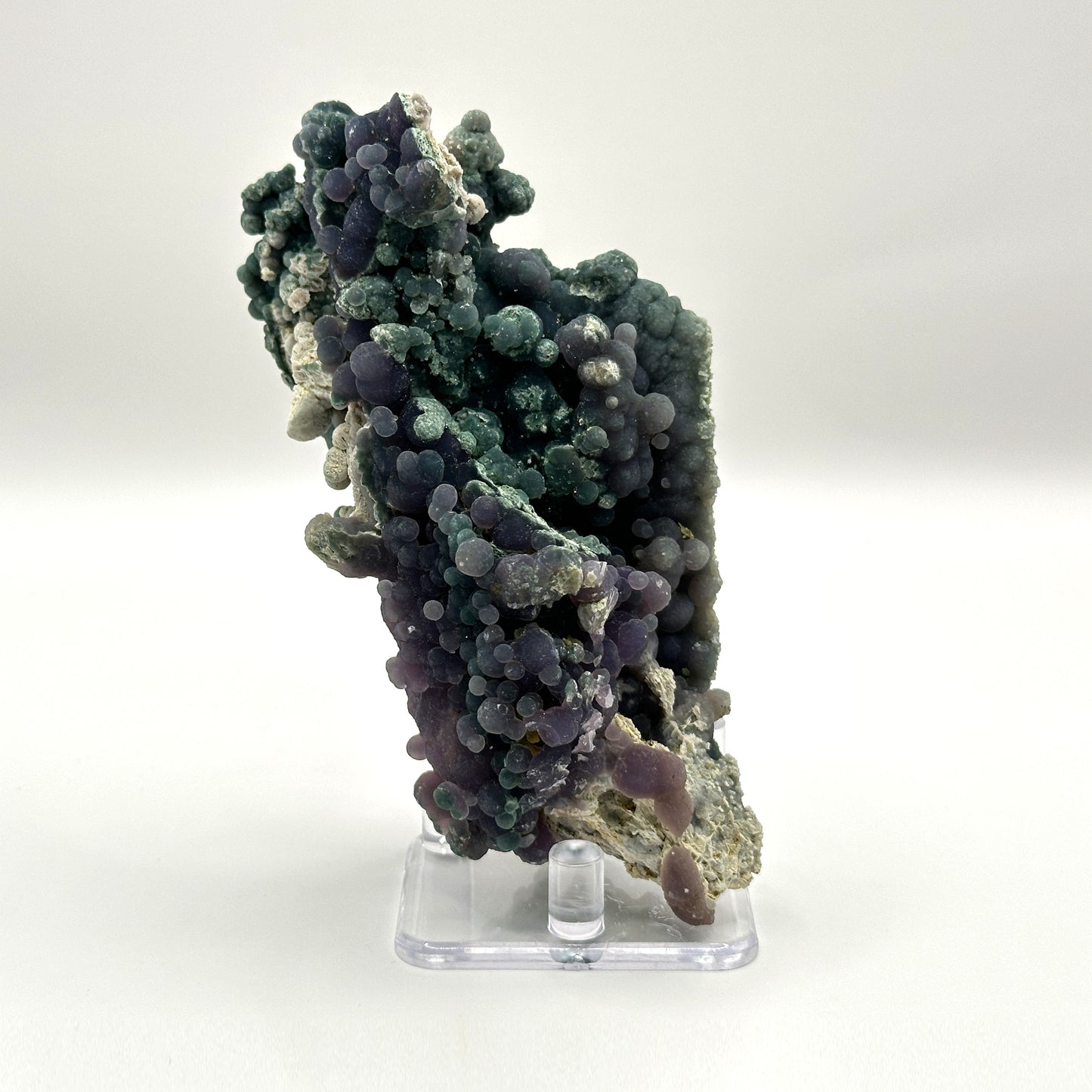 Natural Purple and Green Grape Agate Mineral Specimen with Unique Crystal Formations for Energy Healing & Home Decor - RMI854
