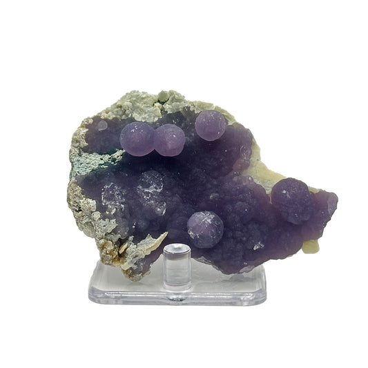 Natural Purple Grape Agate Mineral Specimen with Unique Crystal Formations for Meditation & Home Decor - RMI859