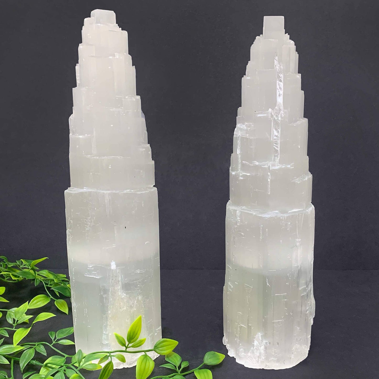 Self-Standing Selenite Crystal Pagoda Tower – Natural Healing Stone for Energy Cleansing, Meditation, Alignment – Spiritual Home Décor & Protection Crystal - 12-0156