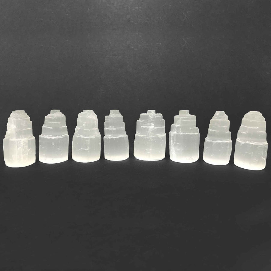 Self-Standing Selenite Crystal Pagoda Tower – Natural Healing Stone for Energy Cleansing, Meditation, Alignment – Spiritual Home Décor & Protection Crystal - 12-0156