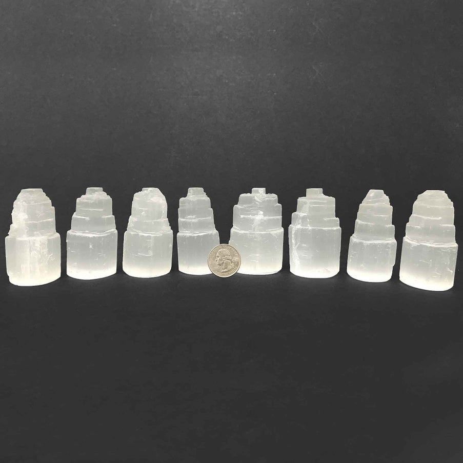 Self-Standing Selenite Crystal Pagoda Tower – Natural Healing Stone for Energy Cleansing, Meditation, Alignment – Spiritual Home Décor & Protection Crystal - 12-0156