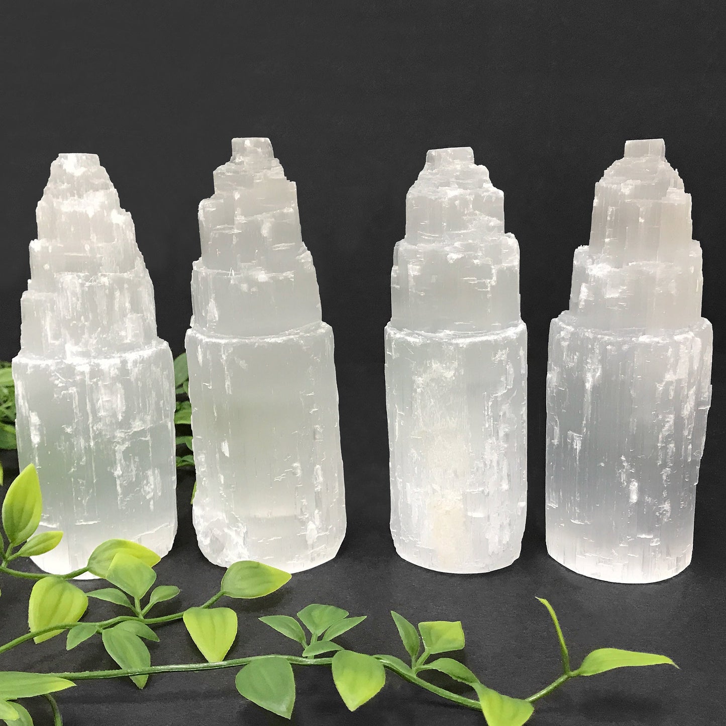 Self-Standing Selenite Crystal Pagoda Tower – Natural Healing Stone for Energy Cleansing, Meditation, Alignment – Spiritual Home Décor & Protection Crystal - 12-0156