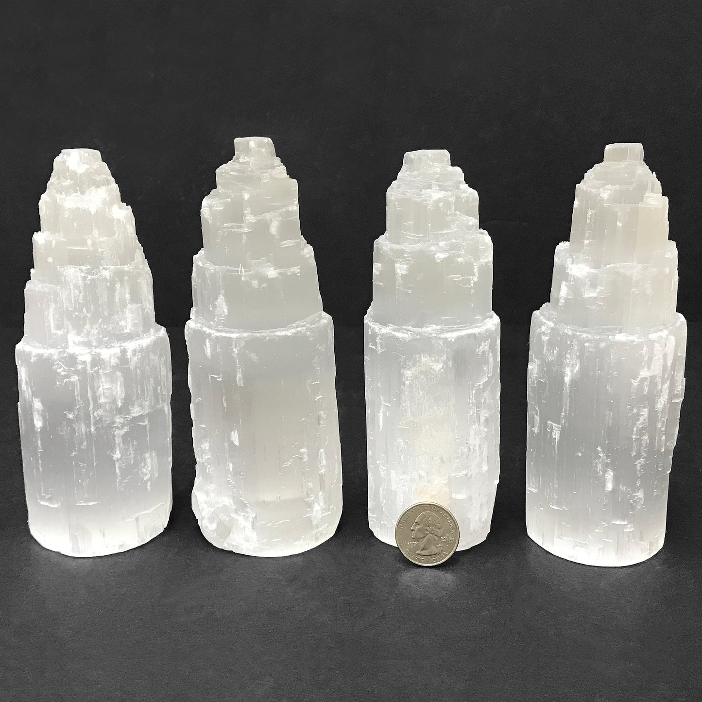 Self-Standing Selenite Crystal Pagoda Tower – Natural Healing Stone for Energy Cleansing, Meditation, Alignment – Spiritual Home Décor & Protection Crystal - 12-0156