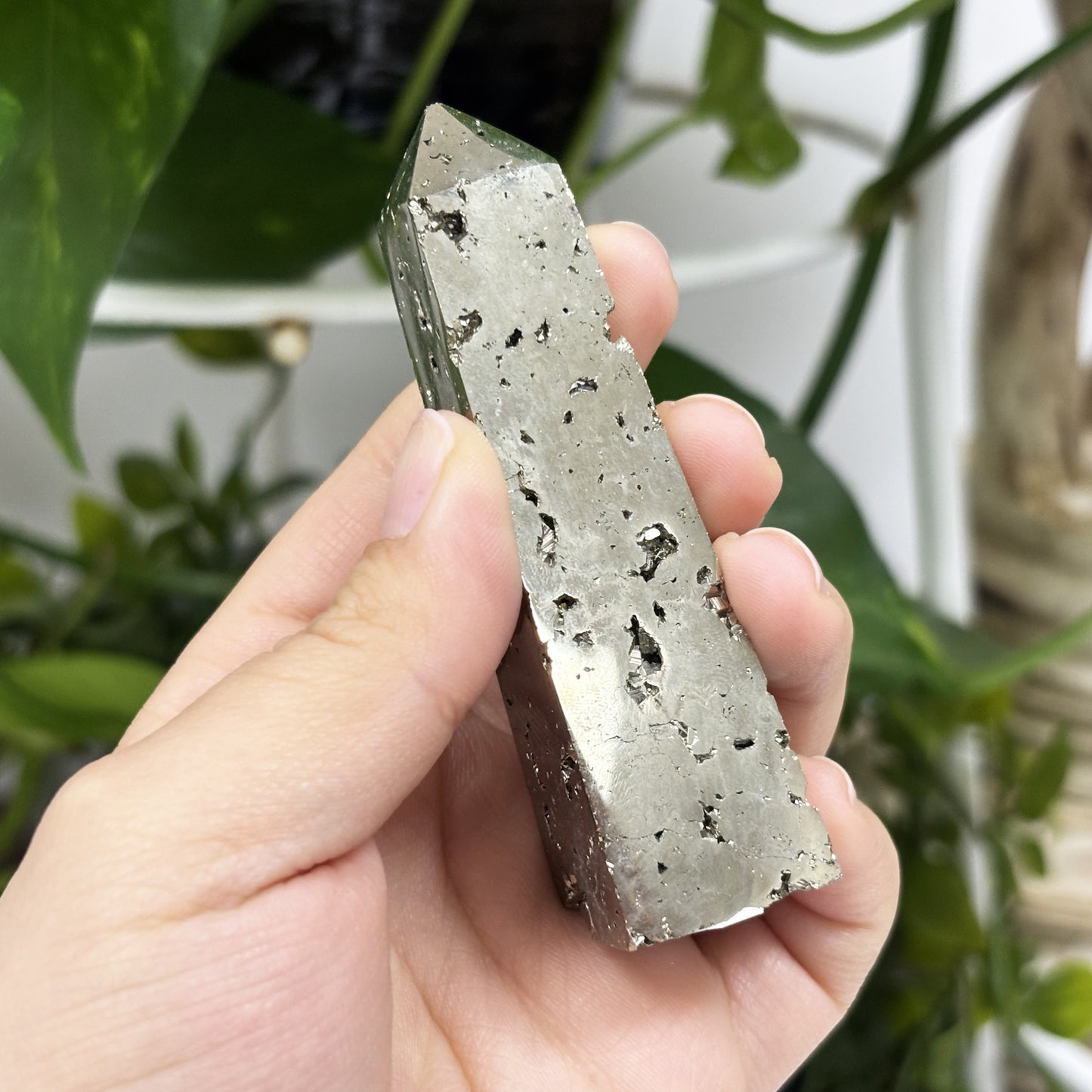 Pyrite Crystal Gemstone Obelisk Tower Point - Gem Avenue