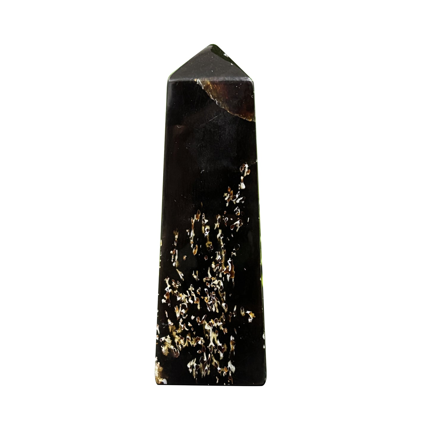 Natural Amber Crystal Obelisk Tower Point Polished Healing Stone for Energy, Protection, Vitality & Home Décor - RPO481