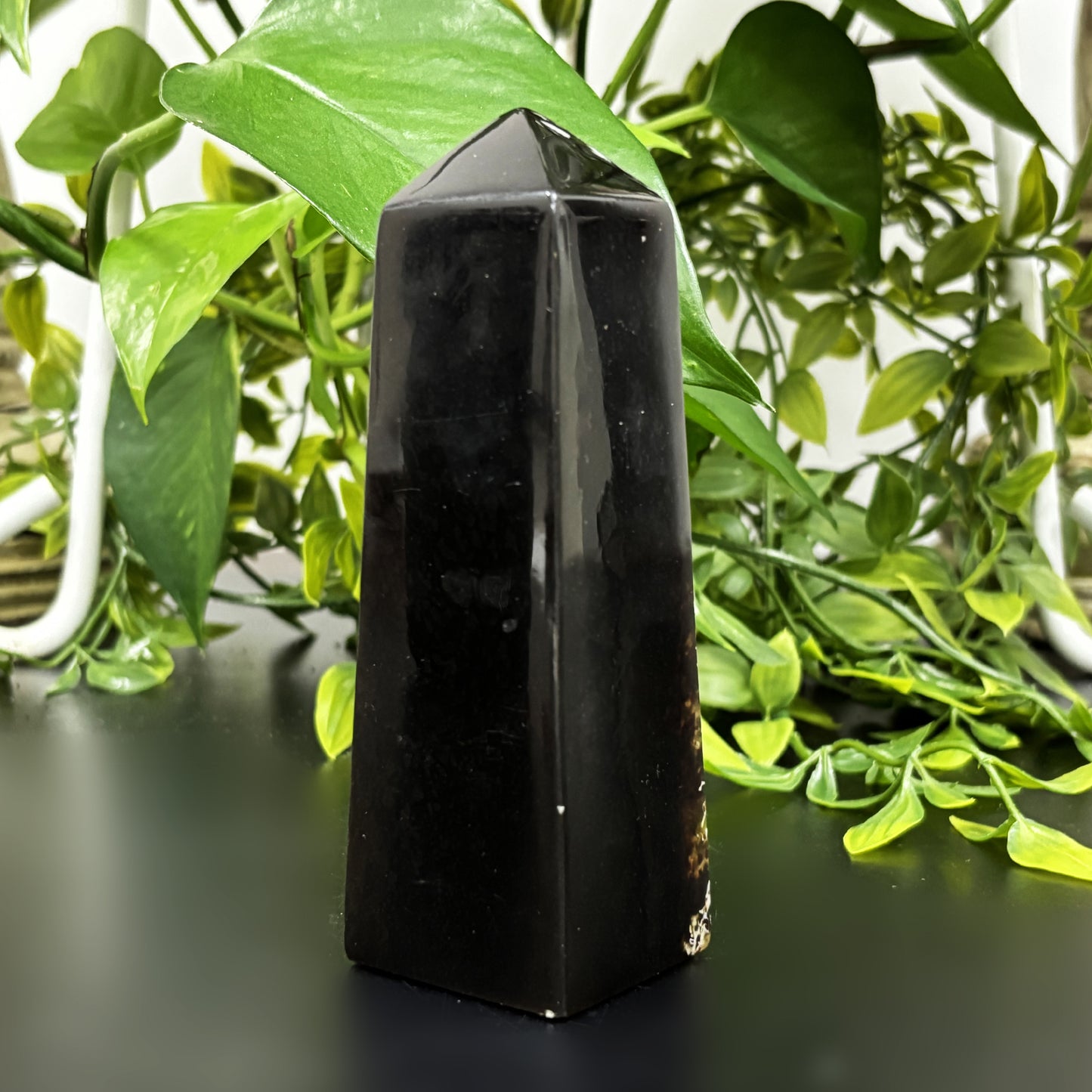 Natural Amber Crystal Obelisk Tower Point Polished Healing Stone for Energy, Protection, Vitality & Home Décor - RPO481