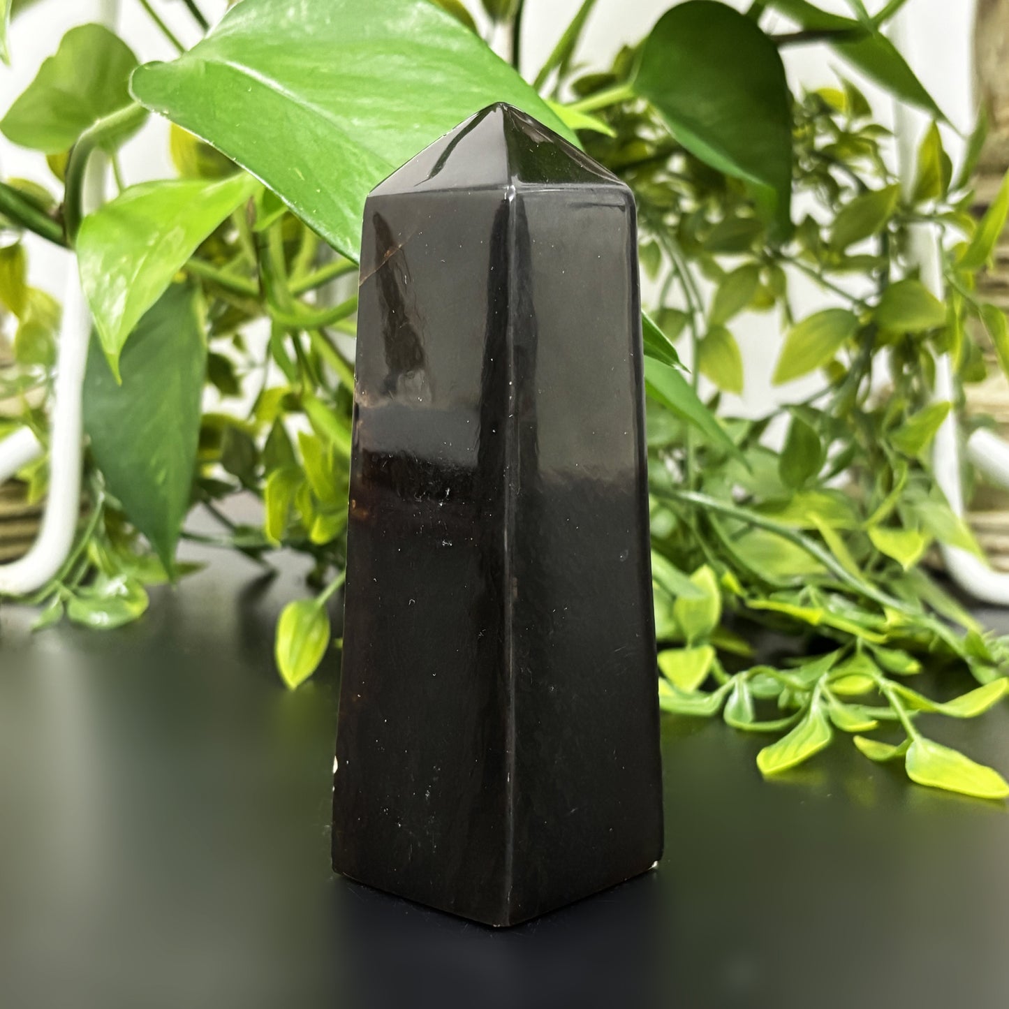 Natural Amber Crystal Obelisk Tower Point Polished Healing Stone for Energy, Protection, Vitality & Home Décor - RPO481
