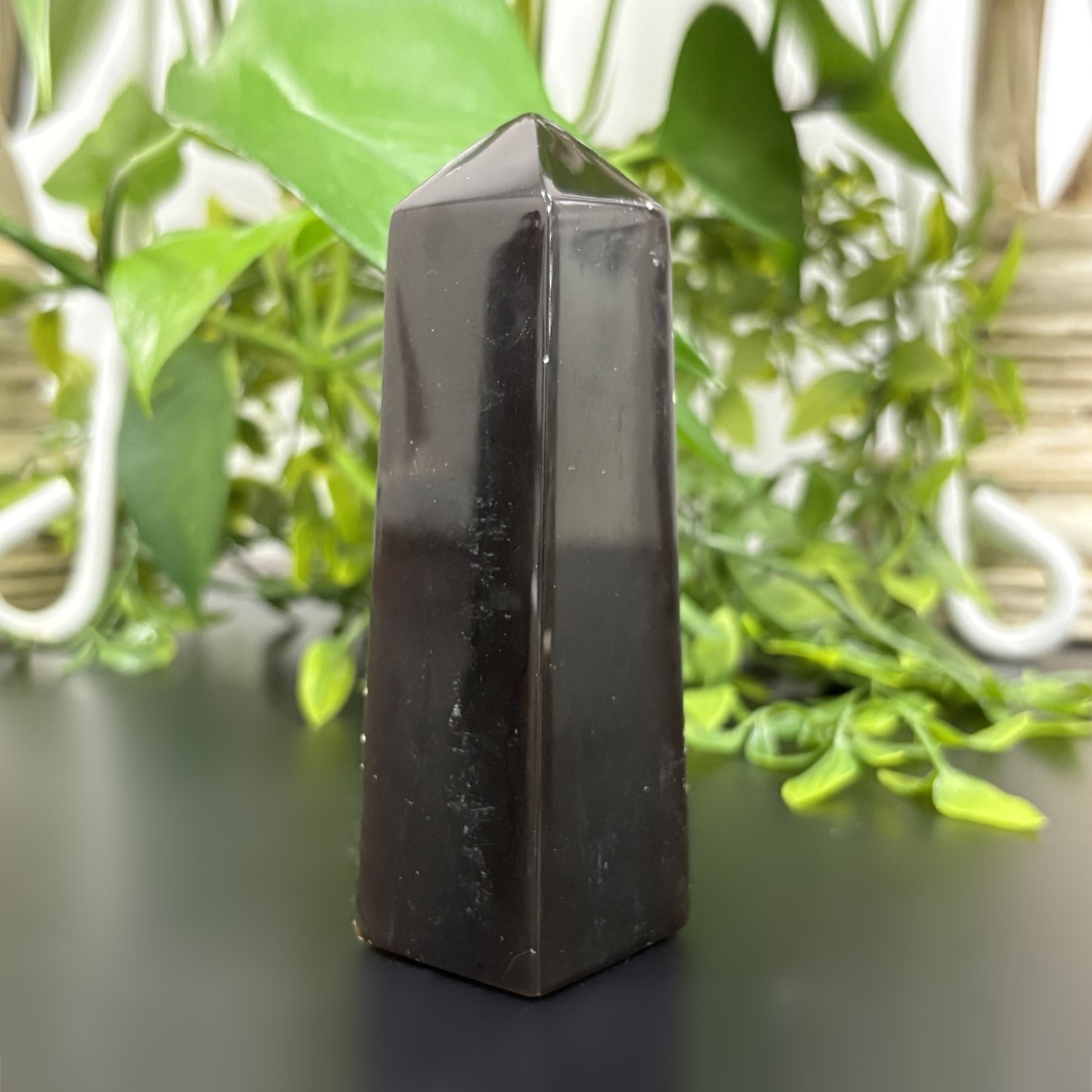 Natural Amber Crystal Obelisk Tower Point Healing Stone for Energy Cleansing, Grounding, and Meditation - RPO482
