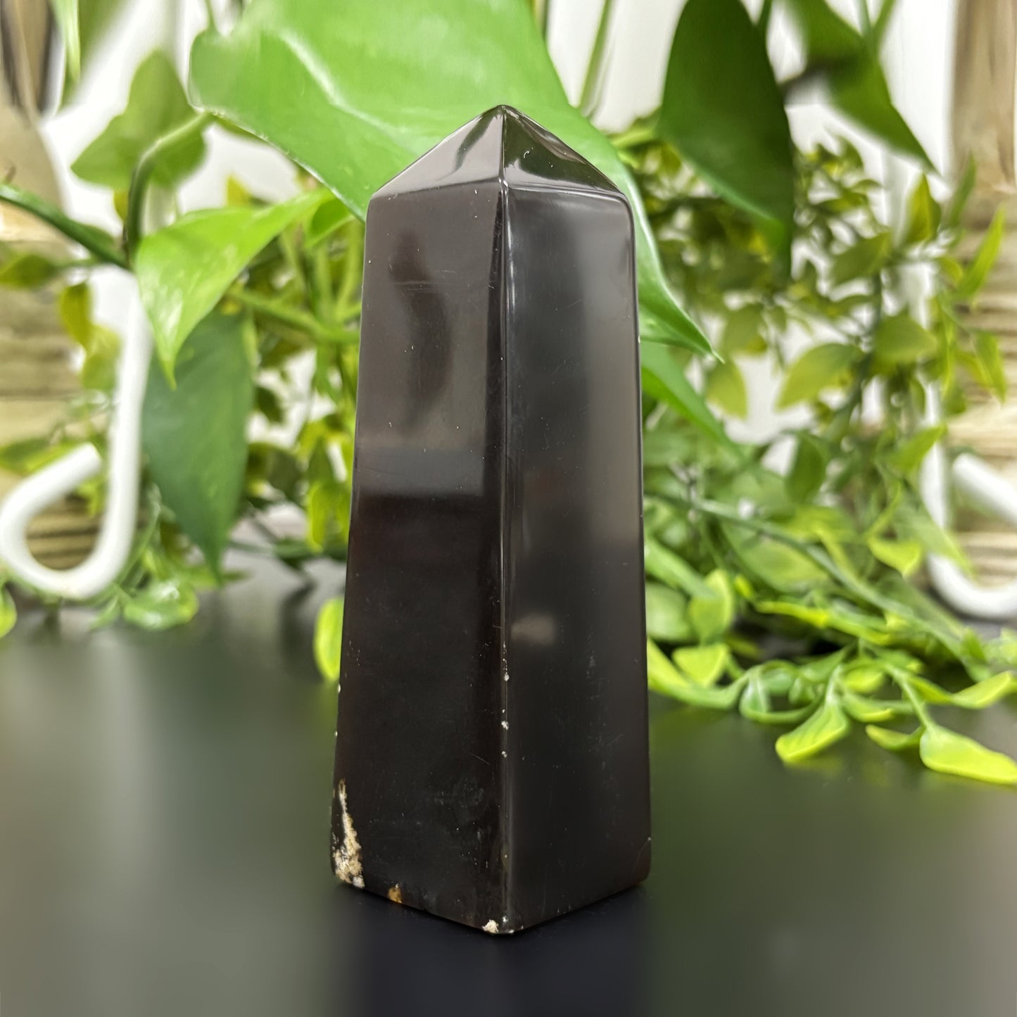 Natural Amber Crystal Obelisk Tower Point Healing Stone for Energy Cleansing, Grounding, and Meditation - RPO482