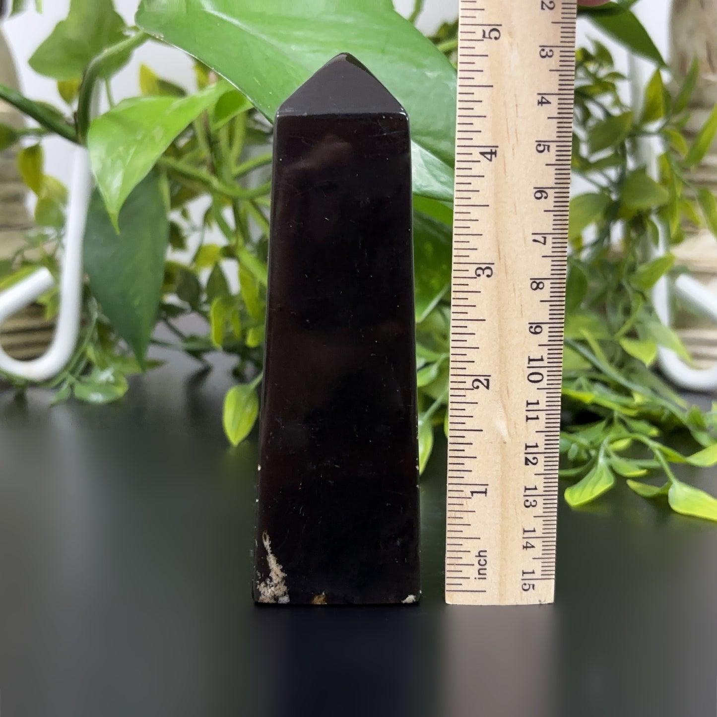 Natural Amber Crystal Obelisk Tower Point Healing Stone for Energy Cleansing, Grounding, and Meditation - RPO482