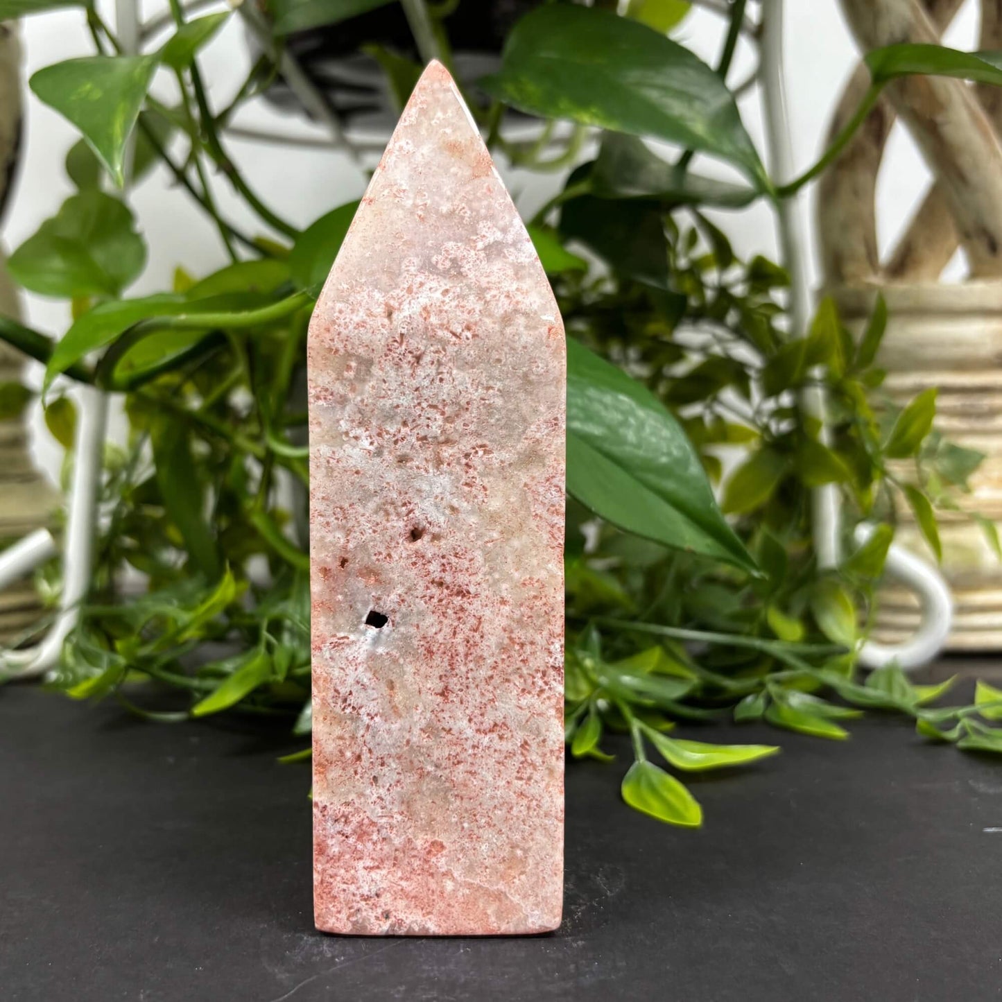 Natural Pink Amethyst Crystal Obelisk Tower Healing, Meditation & Home Decor – RPO490