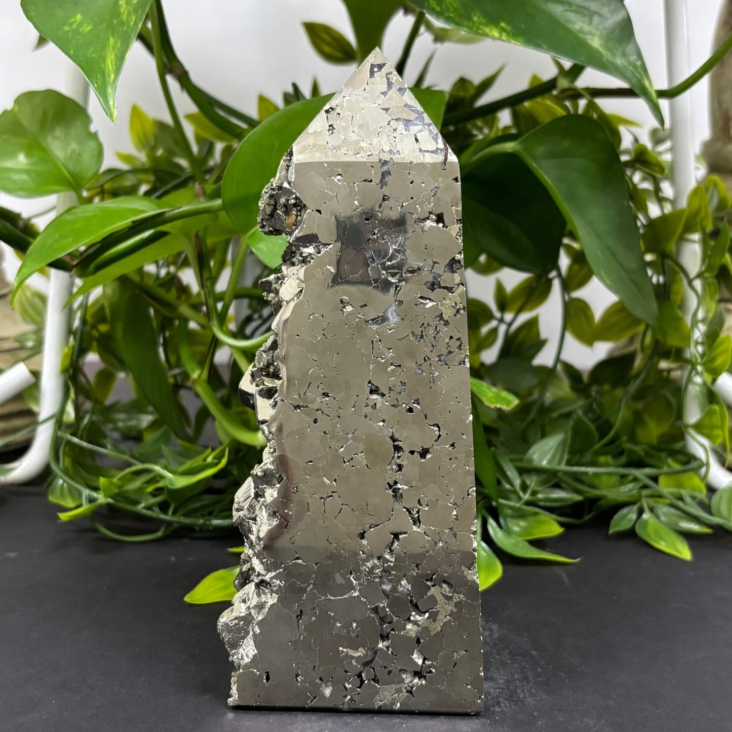 Natural Pyrite Crystal Gemstone Obelisk 6.75" Tower Point - RPO491
