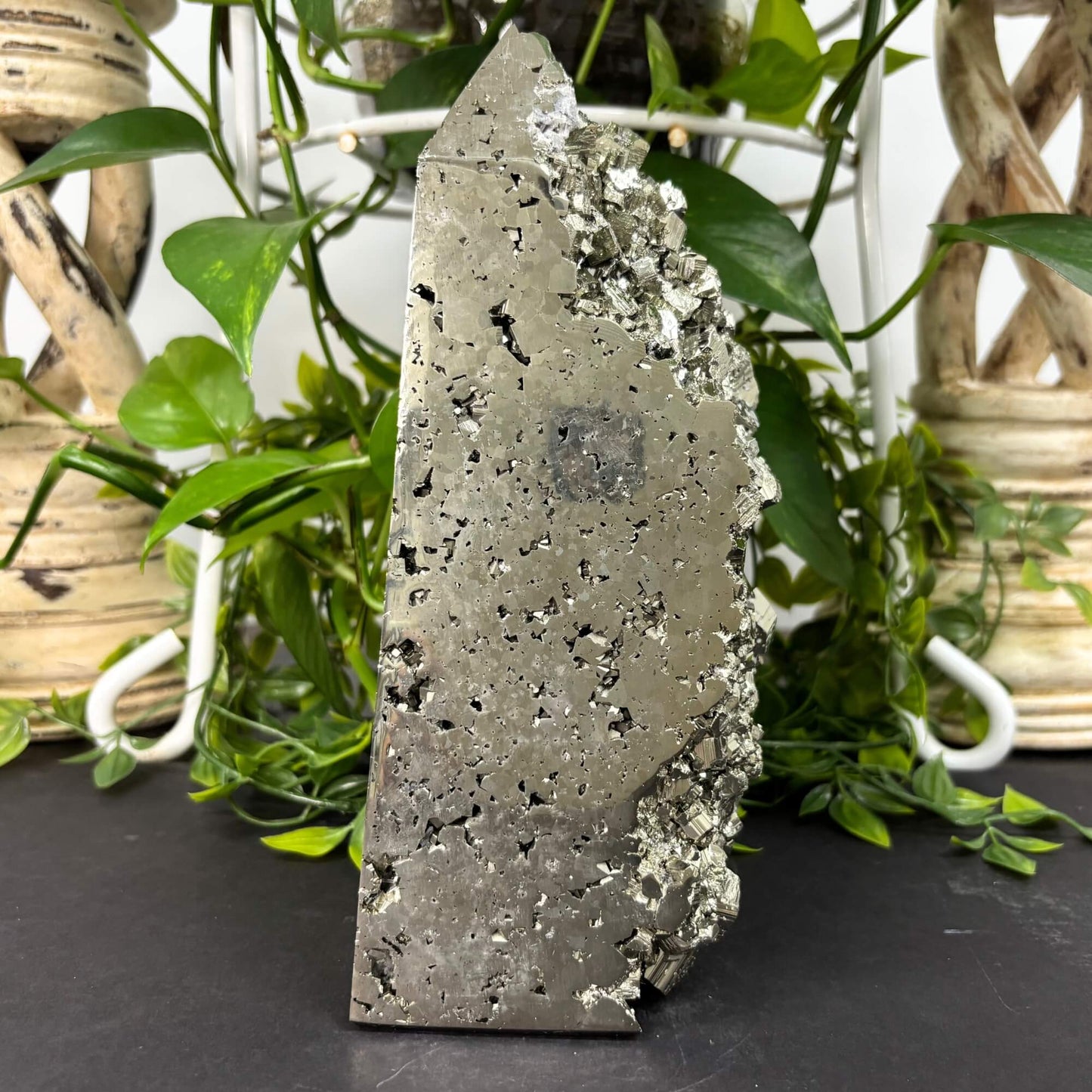 Natural Pyrite Crystal Gemstone Obelisk 9" Tower Point - RPO492