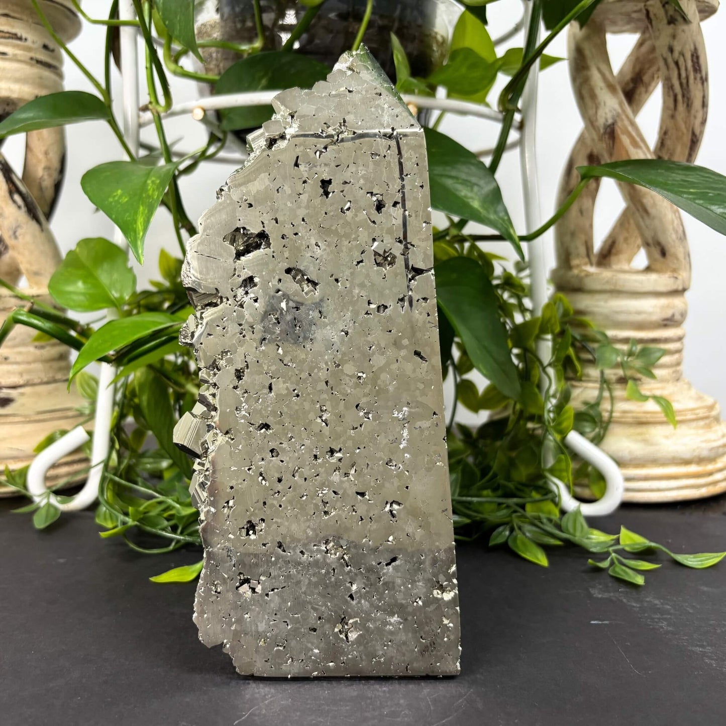 Natural Pyrite Crystal Gemstone Obelisk 9" Tower Point - RPO492