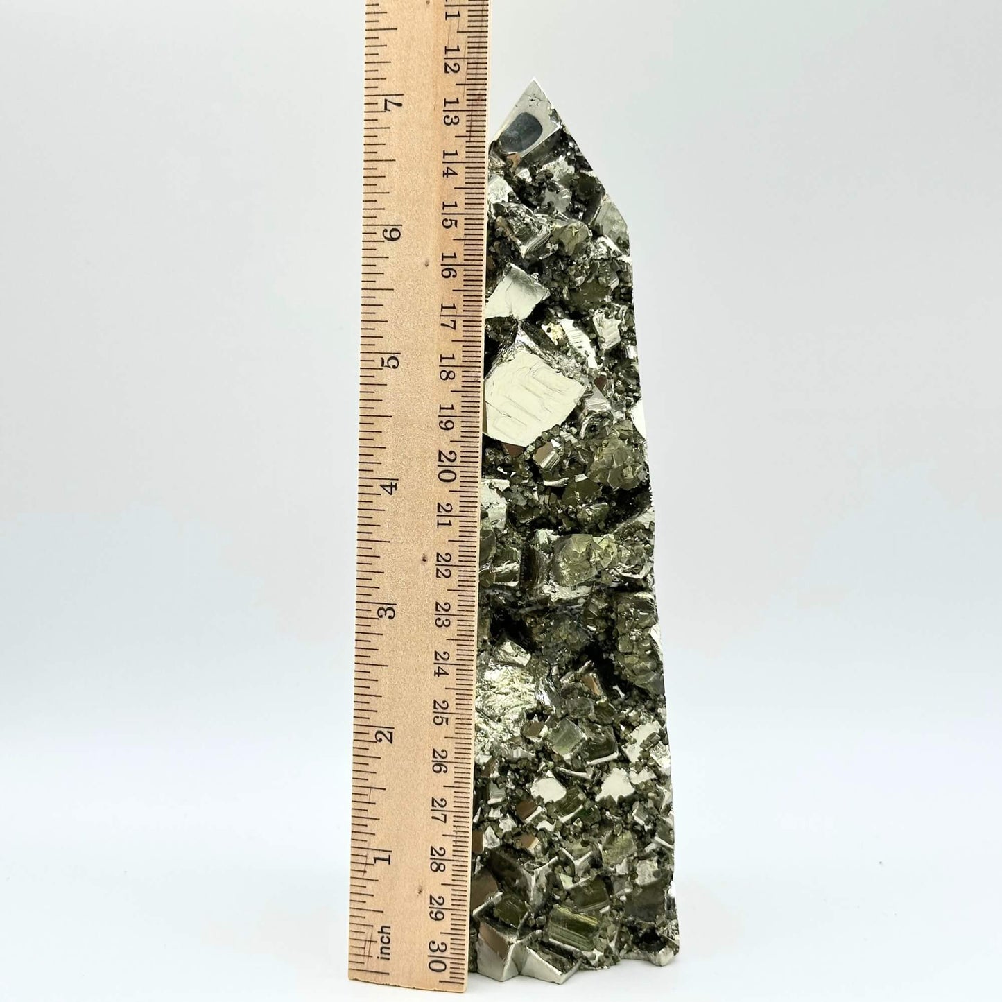 Natural Pyrite Crystal Gemstone Obelisk Tower Point - RPO494