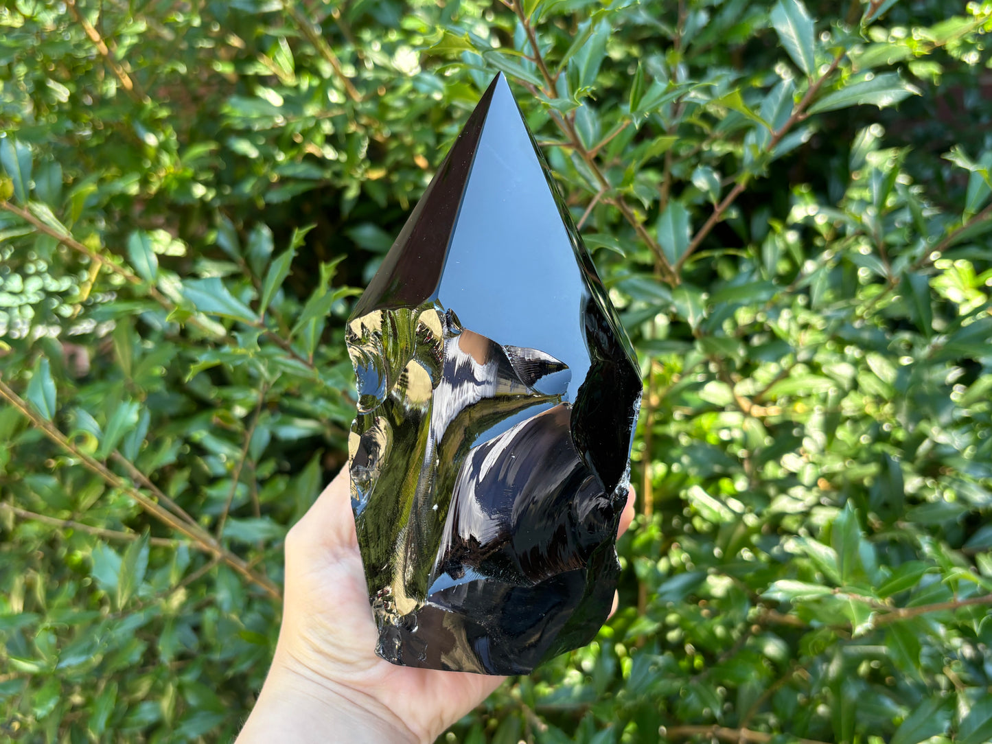 Natural Black Obsidian Crystal Tower Point Powerful Healing Stone for Meditation& Home Decor - RPO508