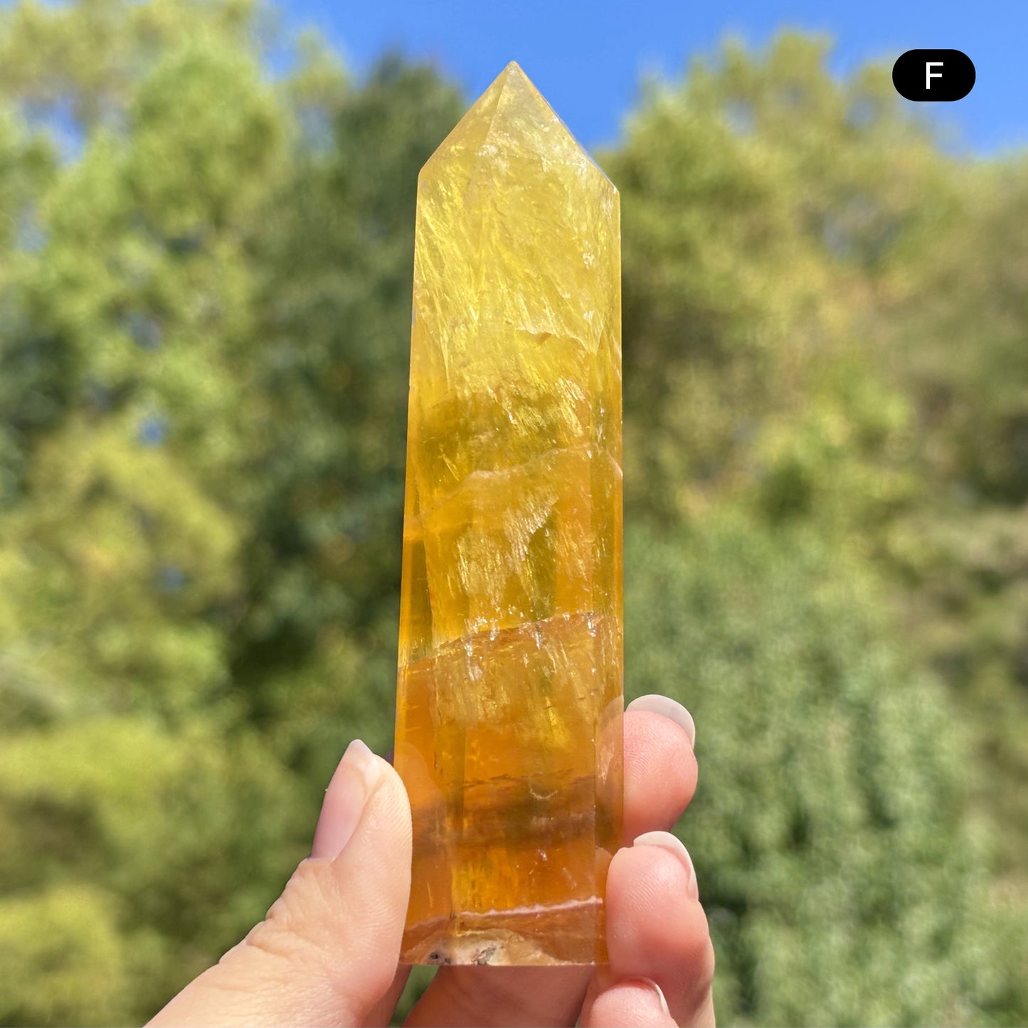 Natural Yellow Fluorite Crystal Obelisk Tower Point for Energy Healing, Focus, Meditation & Elegant Home or Office Decor - RPO518