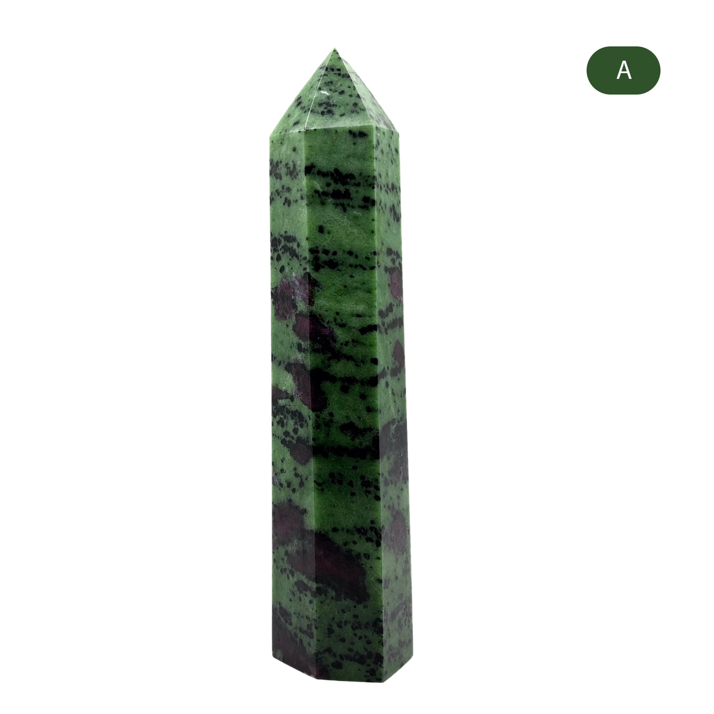 Natural Ruby Zoisite Crystal Obelisk Tower Point for Energy Healing, Meditation, Focus & Home Decor - RPO521