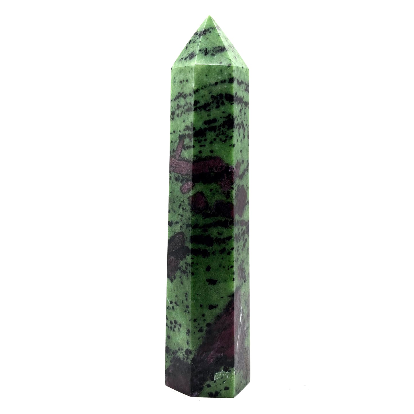 Natural Ruby Zoisite Crystal Obelisk Tower Point for Energy Healing, Meditation, Focus & Home Decor - RPO521