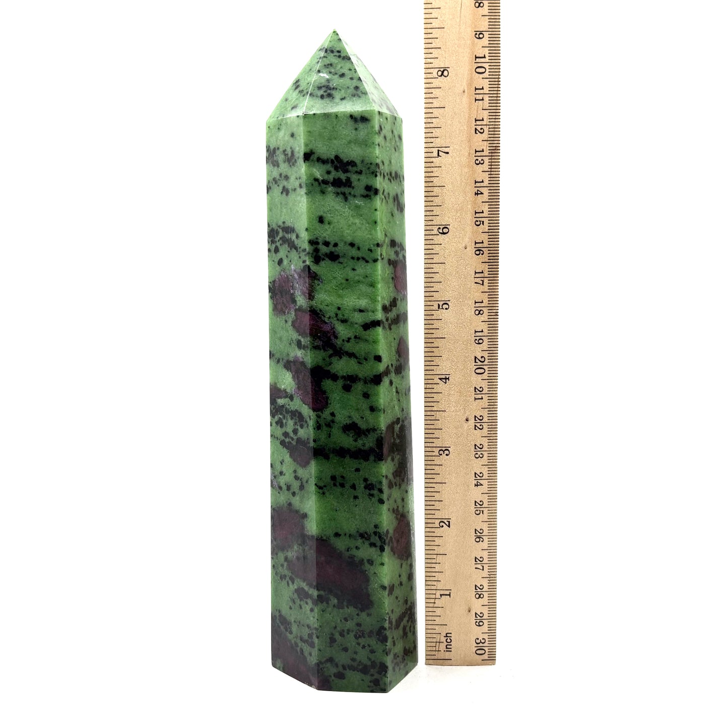 Natural Ruby Zoisite Crystal Obelisk Tower Point for Energy Healing, Meditation, Focus & Home Decor - RPO521