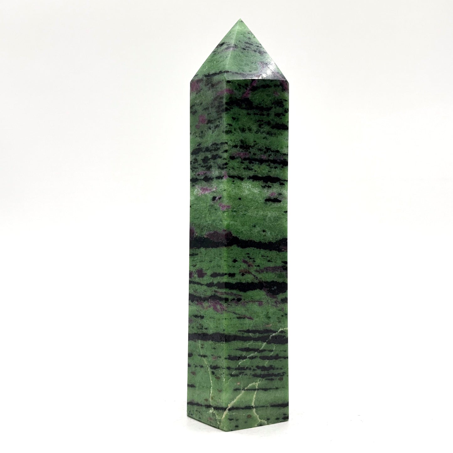 Natural Ruby Zoisite Crystal Obelisk Tower Point for Energy Healing, Meditation, Focus & Home Decor - RPO521