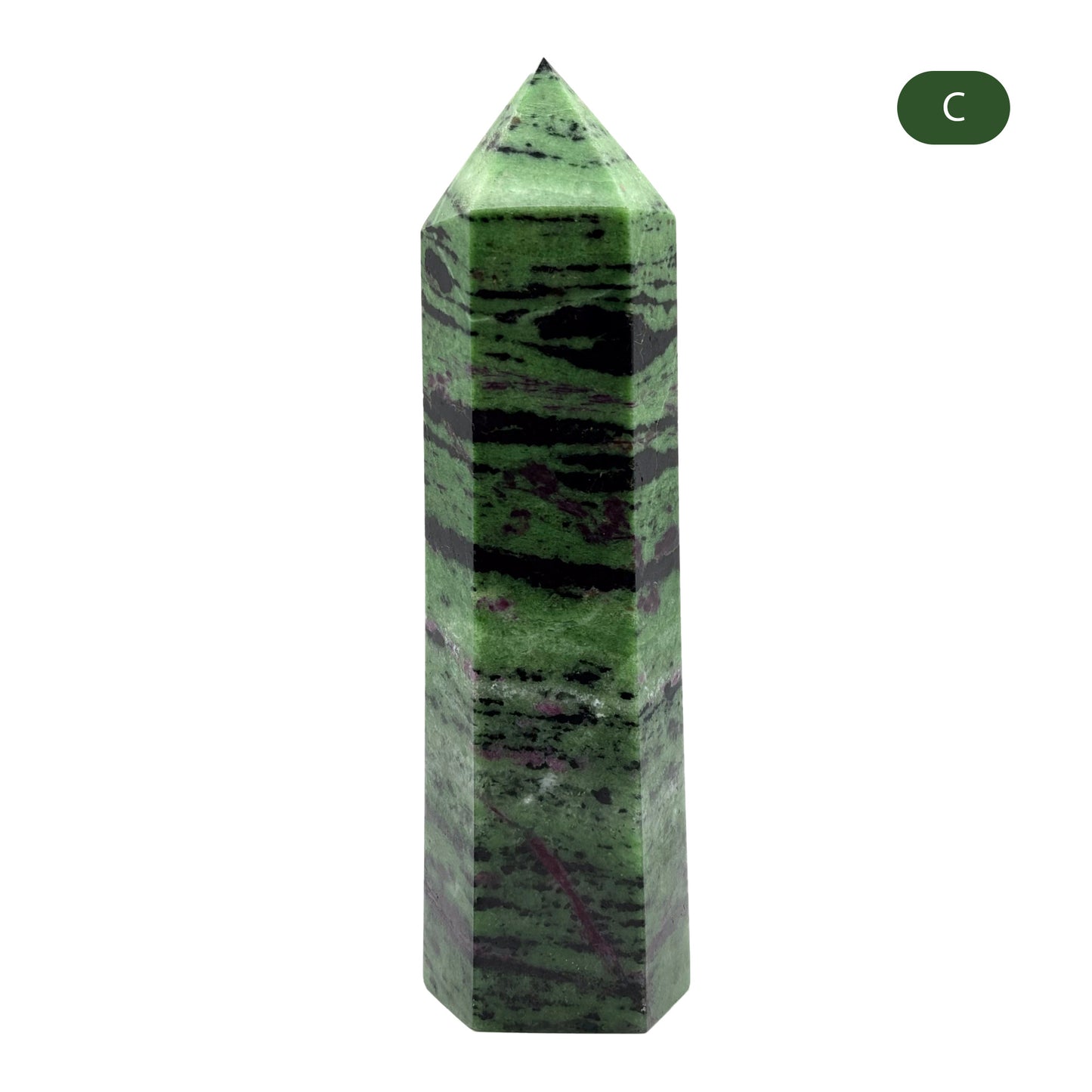 Natural Ruby Zoisite Crystal Obelisk Tower Point for Energy Healing, Meditation, Focus & Home Decor - RPO521