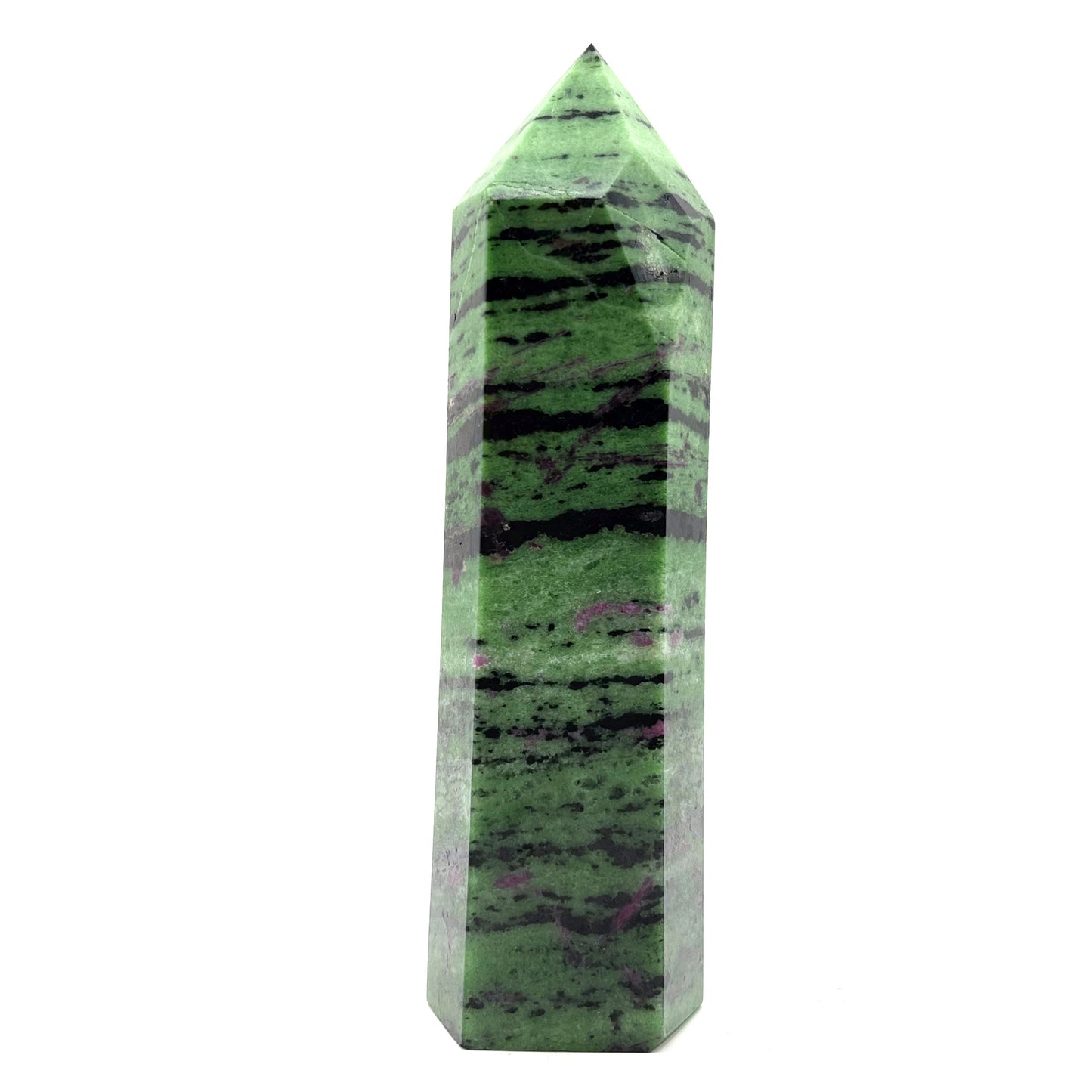 Natural Ruby Zoisite Crystal Obelisk Tower Point for Energy Healing, Meditation, Focus & Home Decor - RPO521