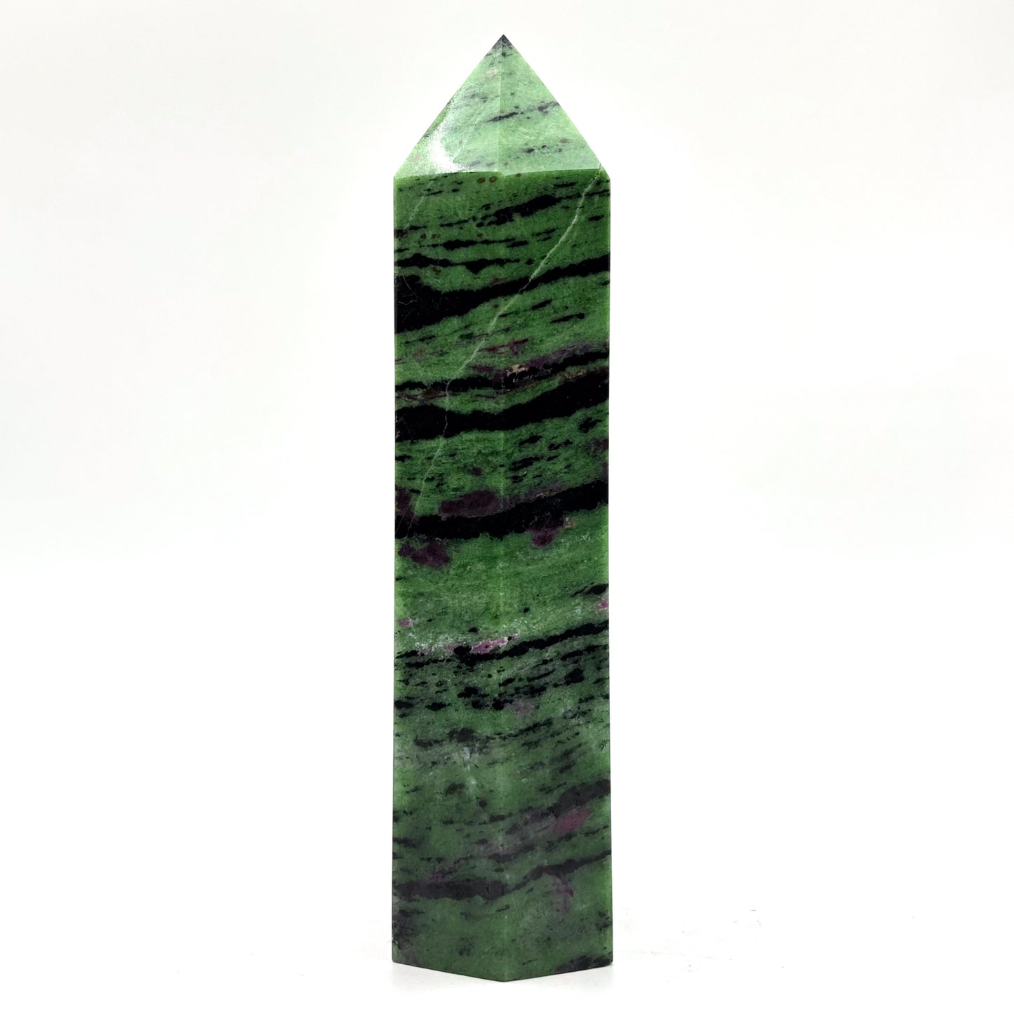 Natural Ruby Zoisite Crystal Obelisk Tower Point for Energy Healing, Meditation, Focus & Home Decor - RPO521